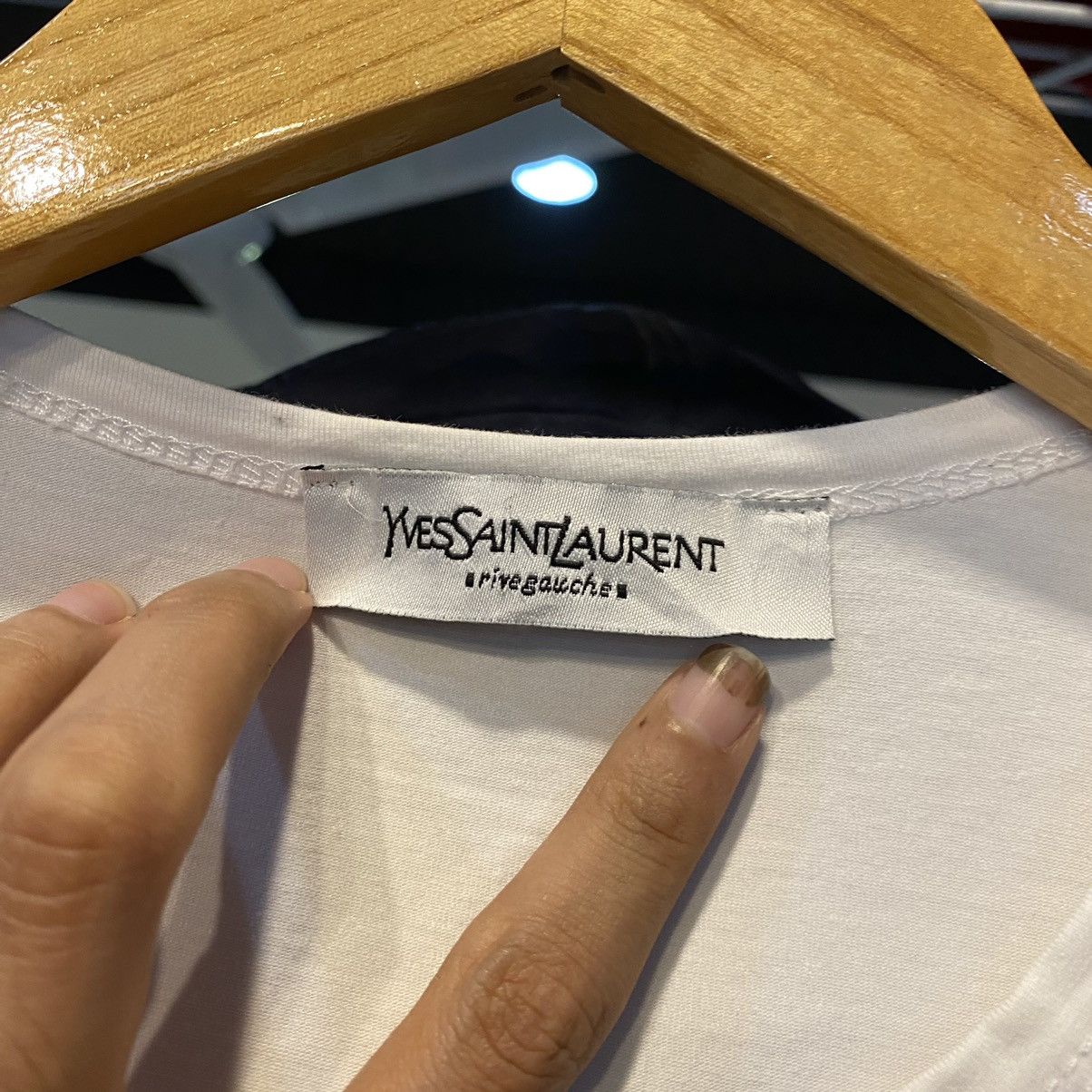 Yves Saint Laurent Yves Saint Lauren Rive Gauche Big Logo Cotton T-Shirt Size US M / EU 48-50 / 2 - 7 Thumbnail