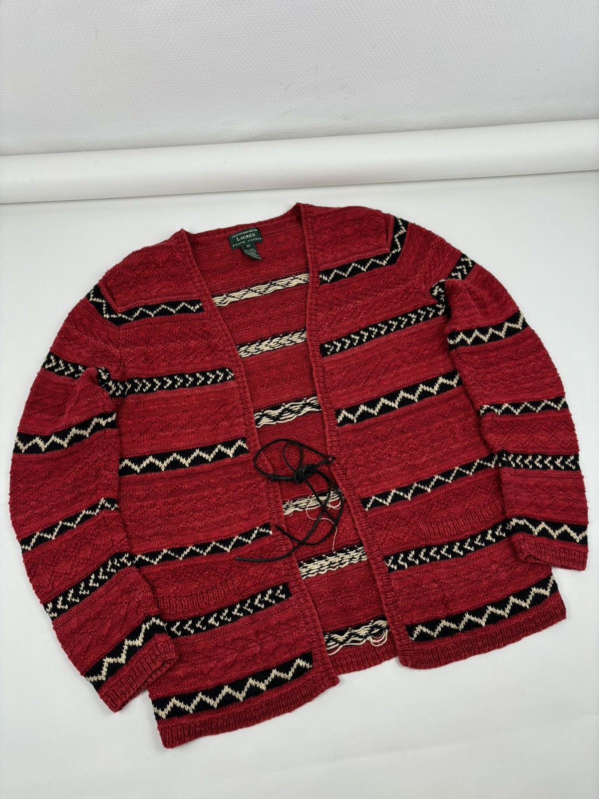 Lauren Ralph Lauren RARE Polo RRL Hand Knit Linen Aztec Navajo Striped Cardigan Size US M / EU 48-50 / 2 - 7 Thumbnail