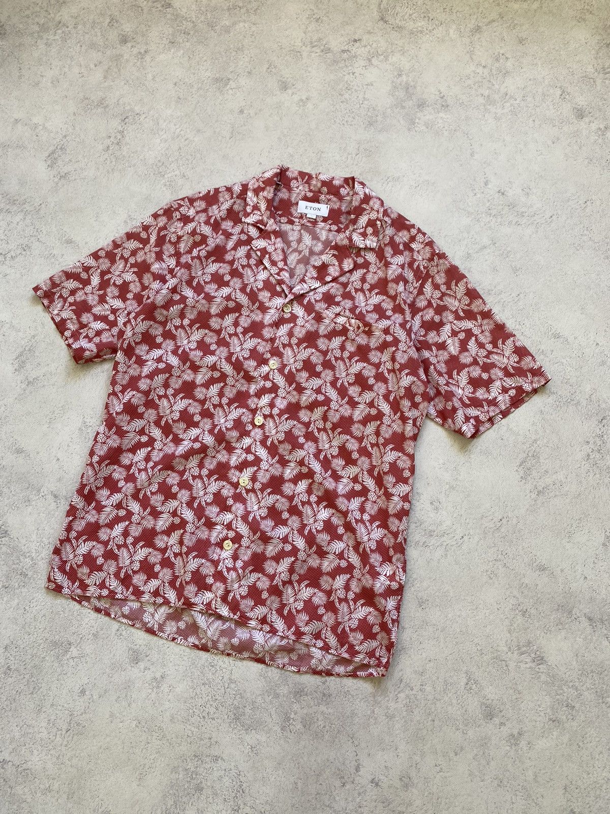 Eton Eton Mens Hawaiian Red Button Up Shirt Size L Size US L / EU 52-54 / 3 - 2 Thumbnail