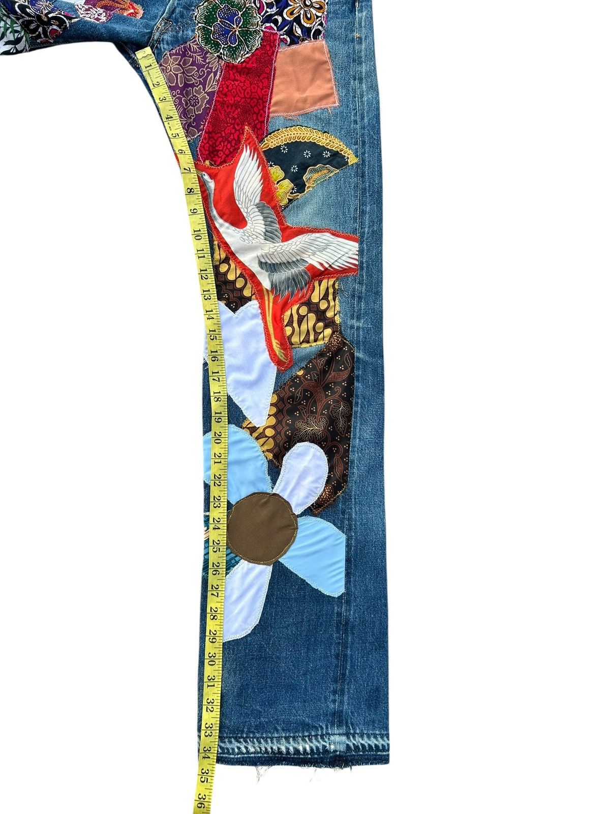 Kapital Kapital Selvedge Jeans Patchwork Hippies Rework Insane Denim Size US 31 - 23 Thumbnail