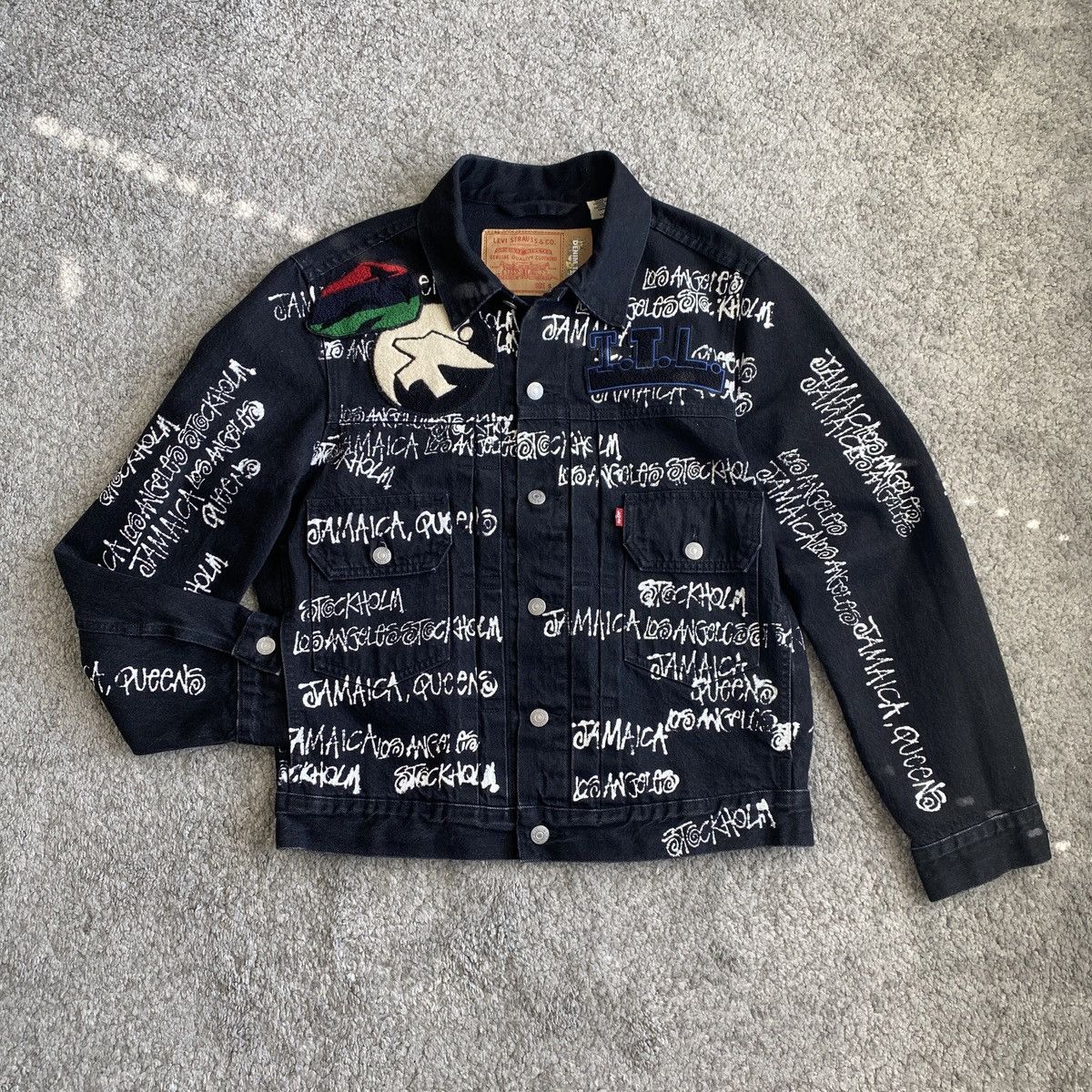 Stussy Stussy S Talk Melton Varsity Jacket Black | Grailed