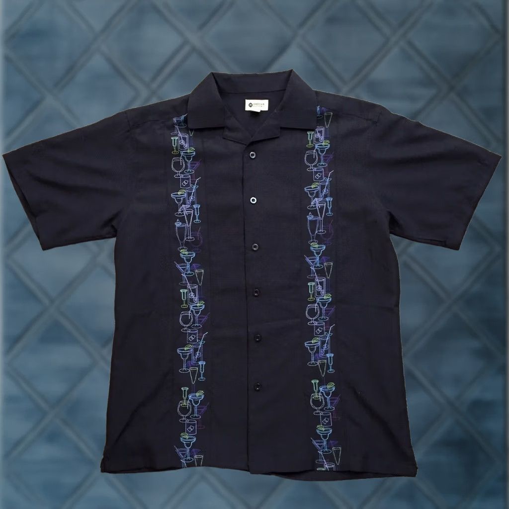 Haggar Haggar Shirt Mens S Black Cocktail Drinks Pattern Short Sleeve Button-Up Geometric, Pattern, Black, Haggar, Button-Up, Short Sleeve, Men's Shirt Size US S / EU 44-46 / 1 - 1 Thumbnail
