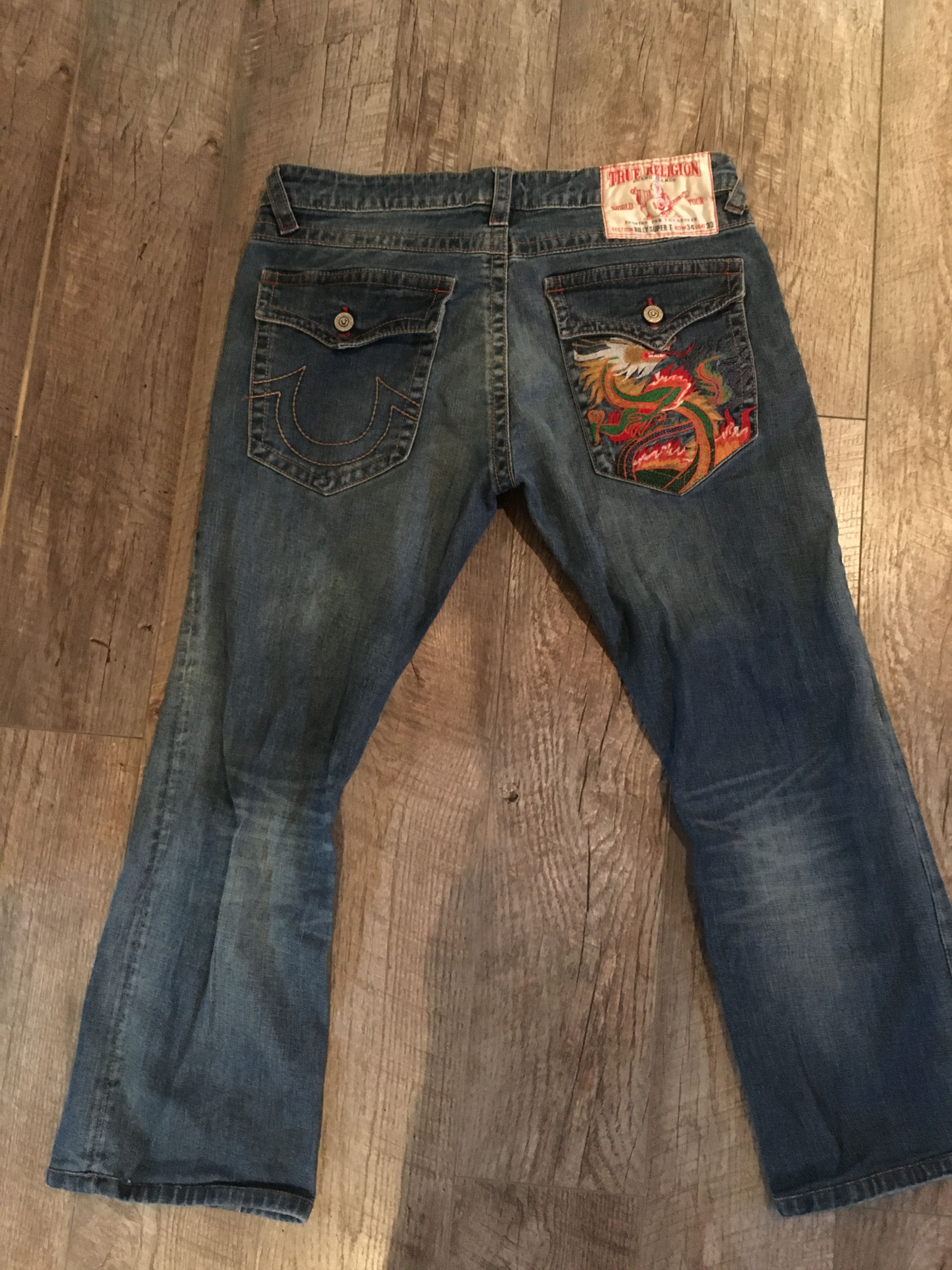 True Religion True Religion Billy Super T - Limited Edition Dragon Pocket Size US 34 / EU 50 - 1 Thumbnail