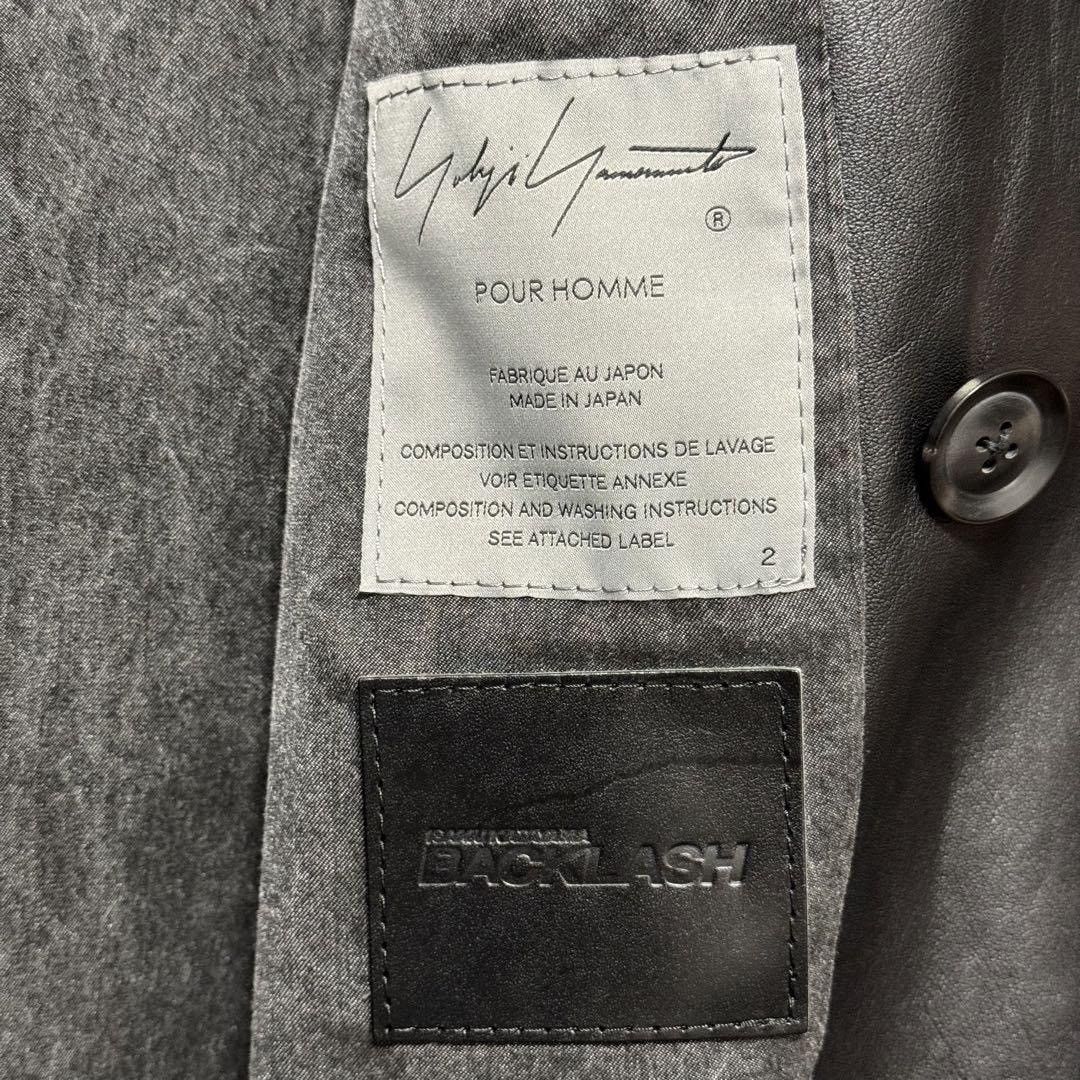 Isamu Katayama Backlash × Yohji Yamamoto Yohji Yamamoto X BACKLASH Hood Leather Coat Size US L / EU 52-54 / 3 - 8 Thumbnail