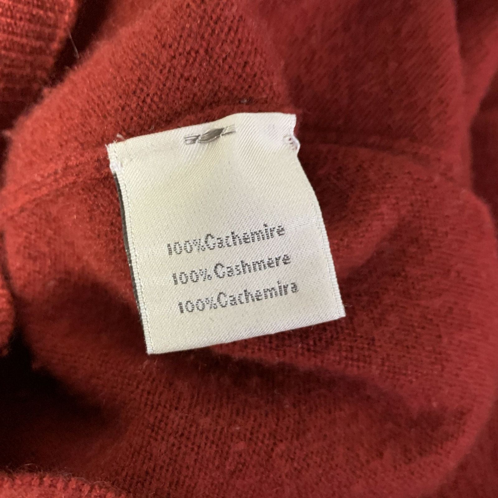 Hermes HERMES Size M Red Ribbed Cashmere V-Neck Sweater Size US M / EU 48-50 / 2 - 6 Thumbnail