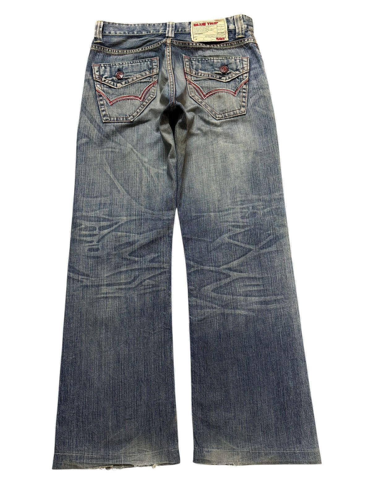 Edwin Vintage 90s Edwin 503 Mud Wash Faded Distress Wide Leg Baggy Size US 31 - 2 Thumbnail