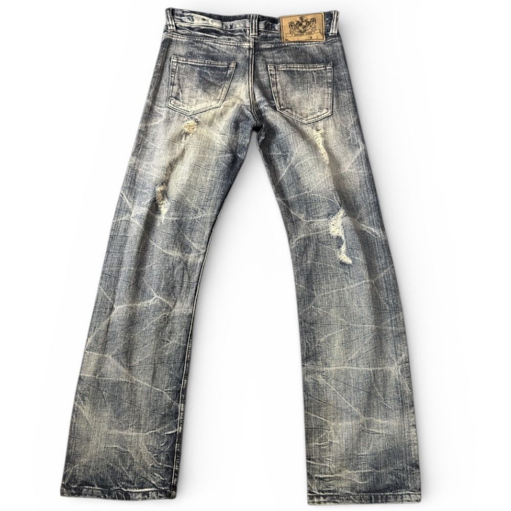 Purple Brand 🔥🇯🇵 Vintage Japanese Destroyed Crack Wash Jeans LGB Style Size US 32 / EU 48 - 3 Thumbnail