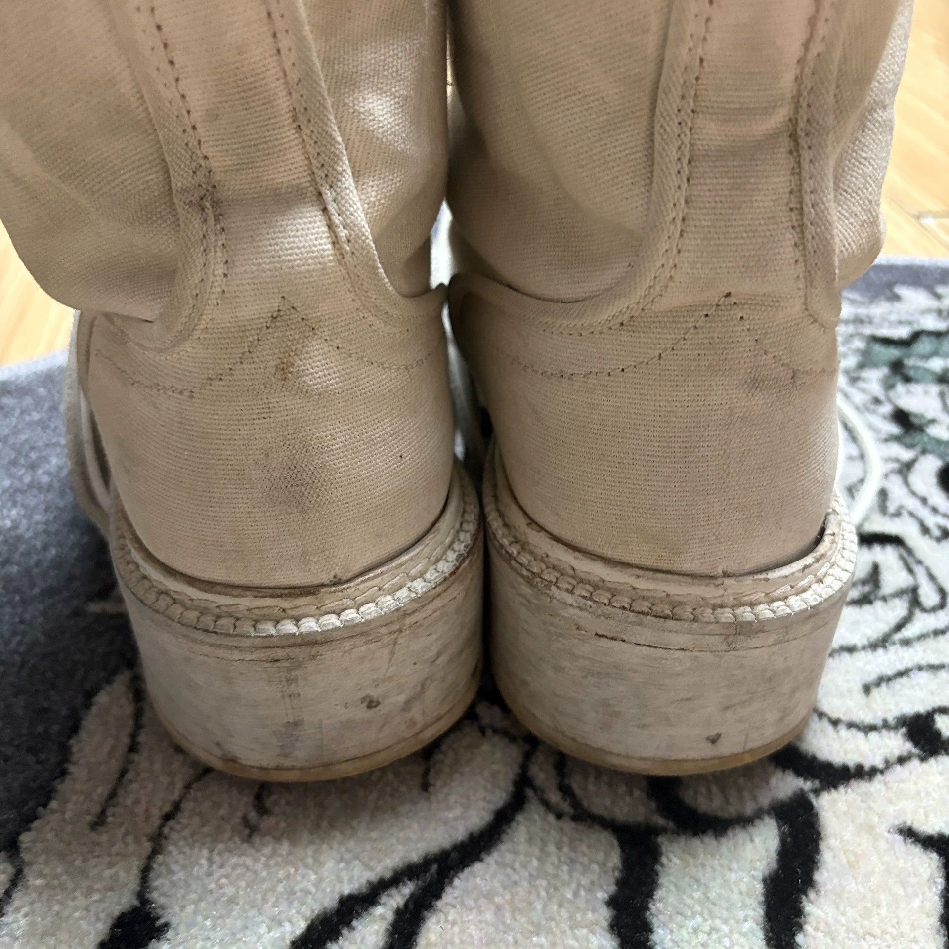 Dirk Bikkembergs Dirk Bikkembergs 90s Archive Cable Boot Canvas/Calf Leather Size US 8 / EU 41 - 3 Thumbnail