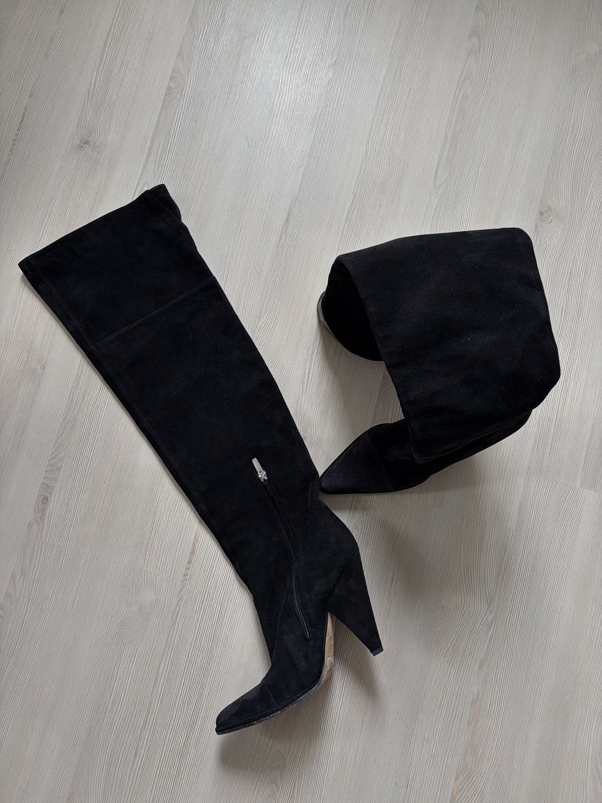 Sergio Rossi Sergio Rossi Knee High Boots Black Suede Size US 10 / IT 40 - 19 Thumbnail