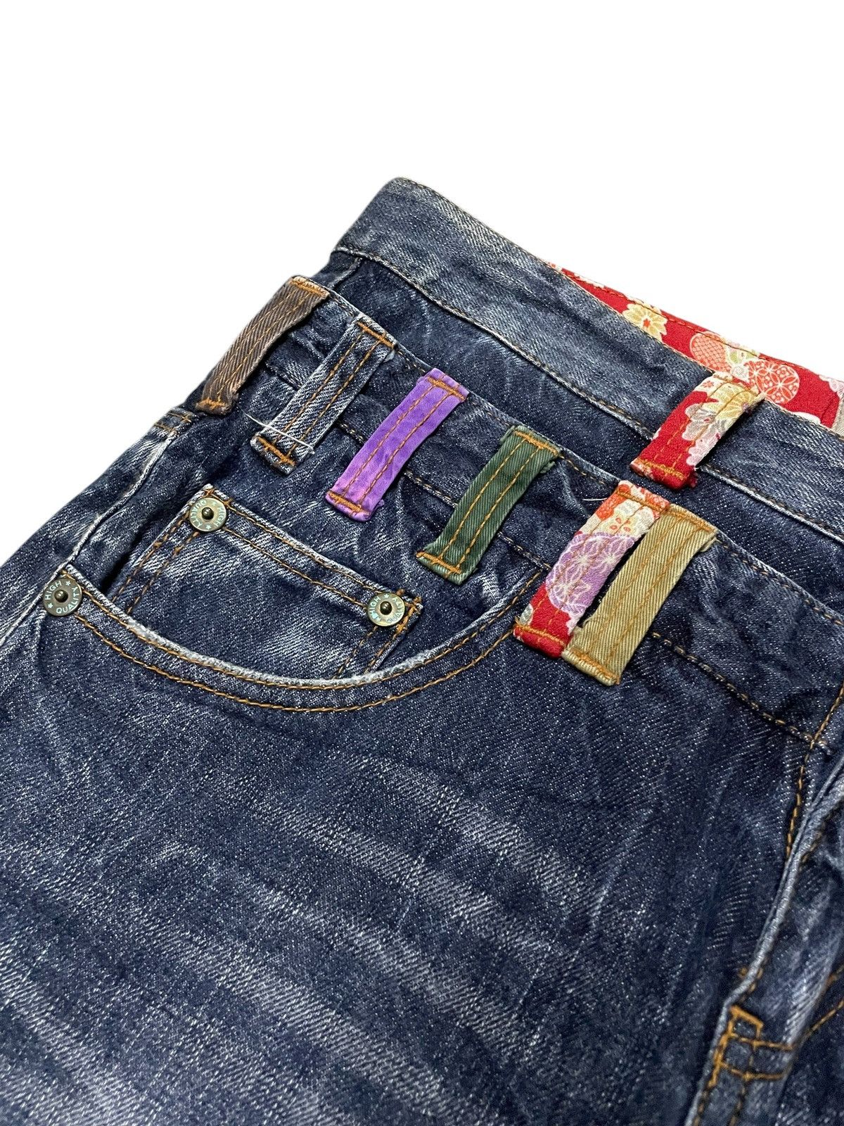 Hysteric Glamour × Japanese Brand Nylaus Japan Cracked Shadow Wash Double Waist Jeans Size US 30 / EU 46 - 12 Thumbnail