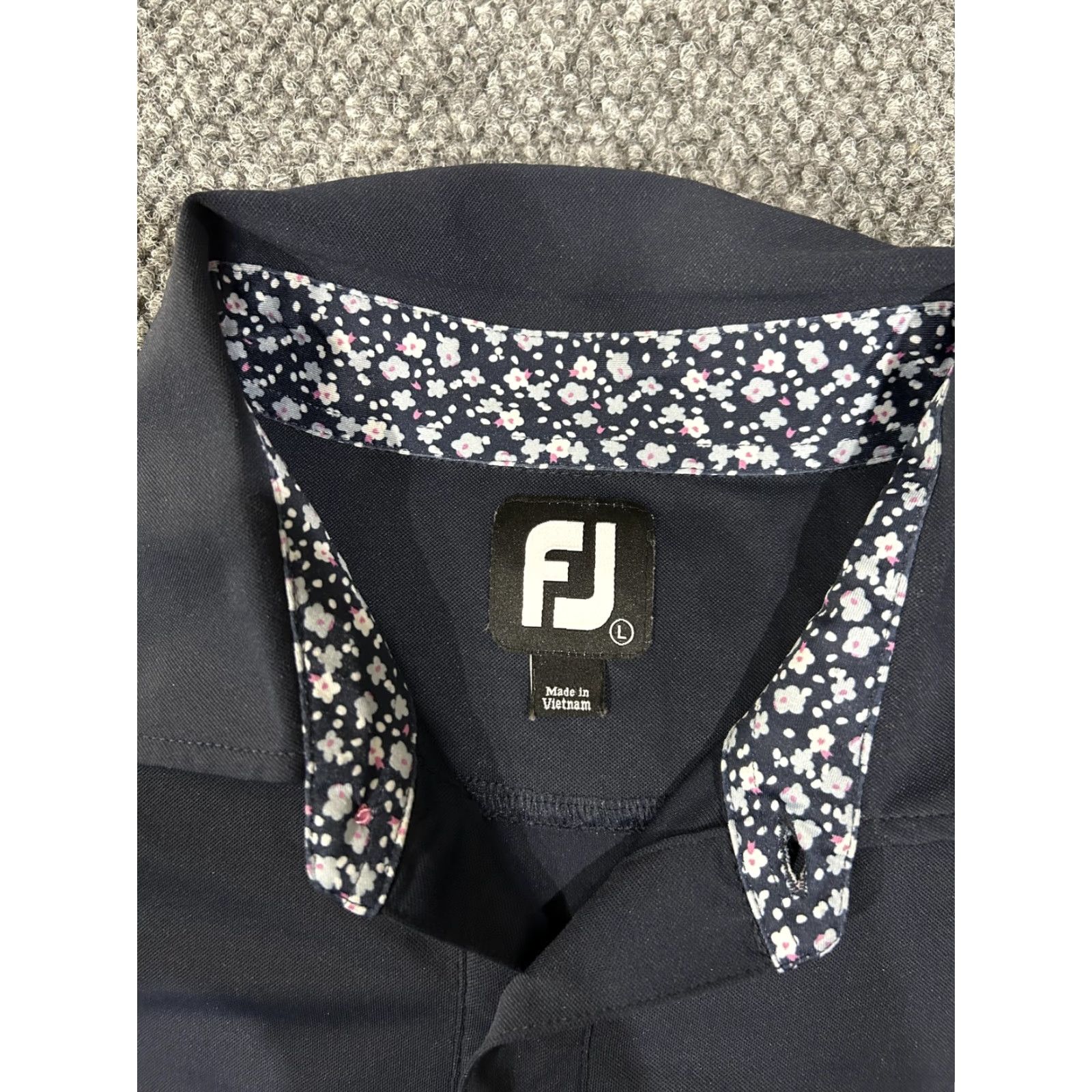 Footjoy FootJoy Polo Shirt Mens L Blue Golf Planterra Ridge Floral Trim Stretch Polo Shirt Size US L / EU 52-54 / 3 - 3 Thumbnail
