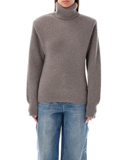 o1s22i1n1024 Padded Cashmere Sweater in Grey