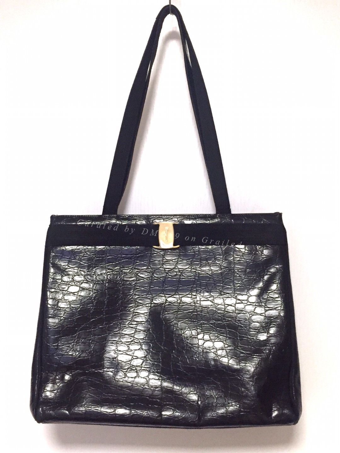 Salvatore Ferragamo Salvatore Feragamo Limited Crocodile Black Bag Size ONE SIZE - 1 Thumbnail