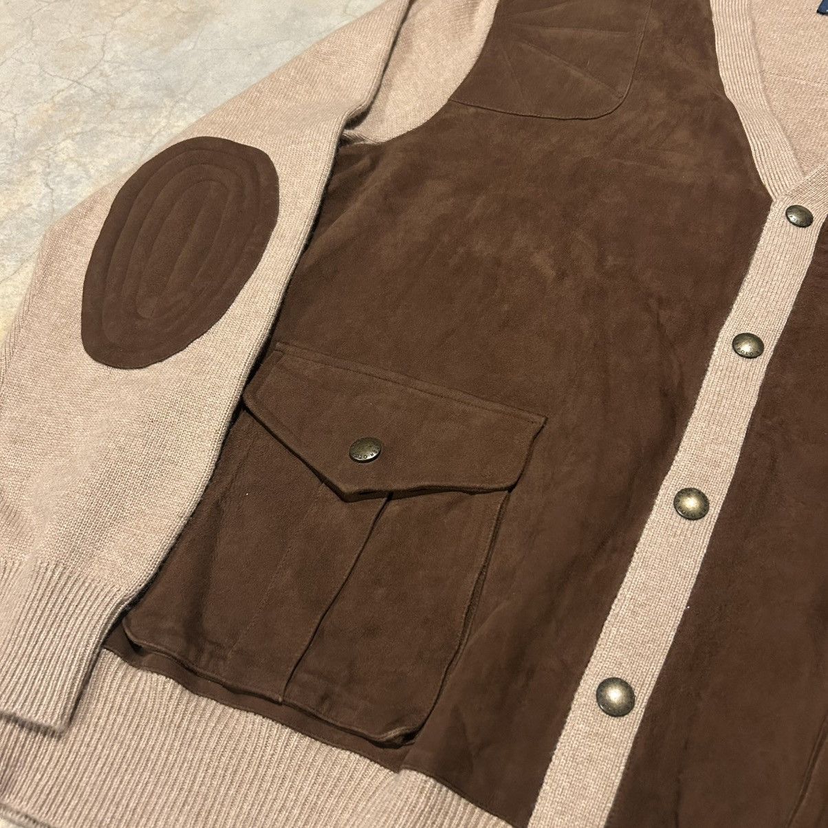 Polo Ralph Lauren × Vintage NWT Vintage Polo Ralph Lauren Cashmere Suede Front Cardigan Size US XXL / EU 58 / 5 - 5 Thumbnail