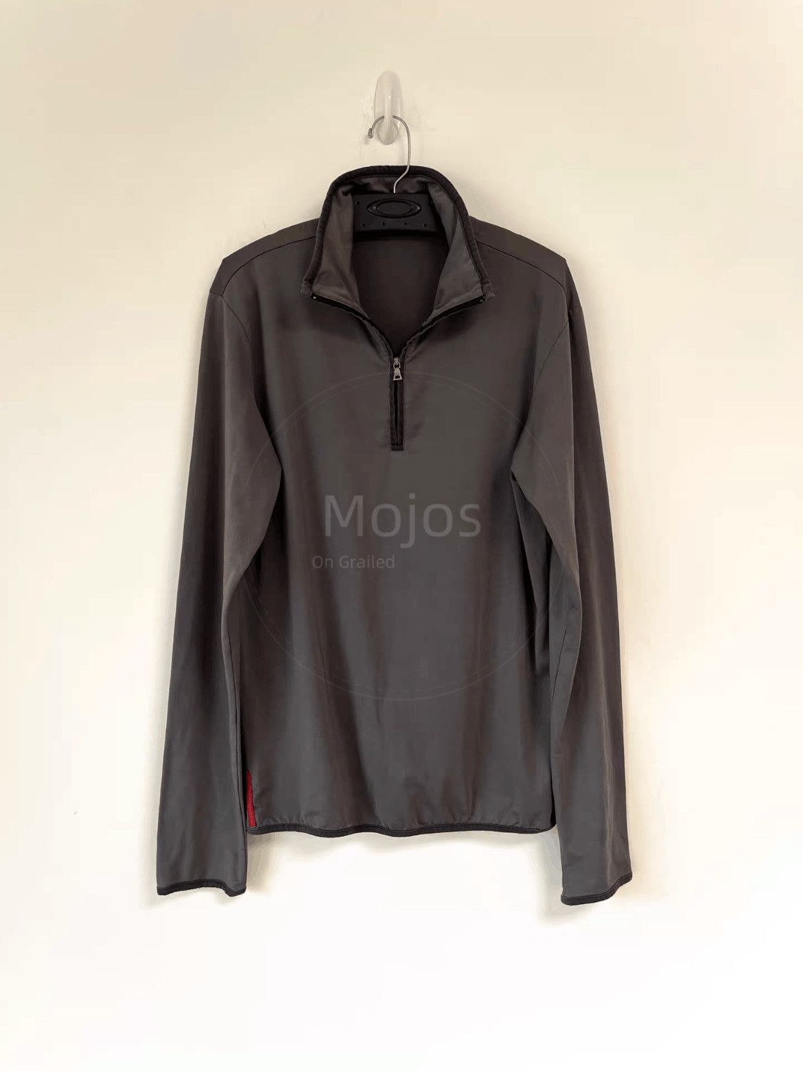 トップス PRADA SPORT half zip long sleeve shirts PRADA SPORT Cotton Stretch Half Zip Long Sleeve T Shirt Size