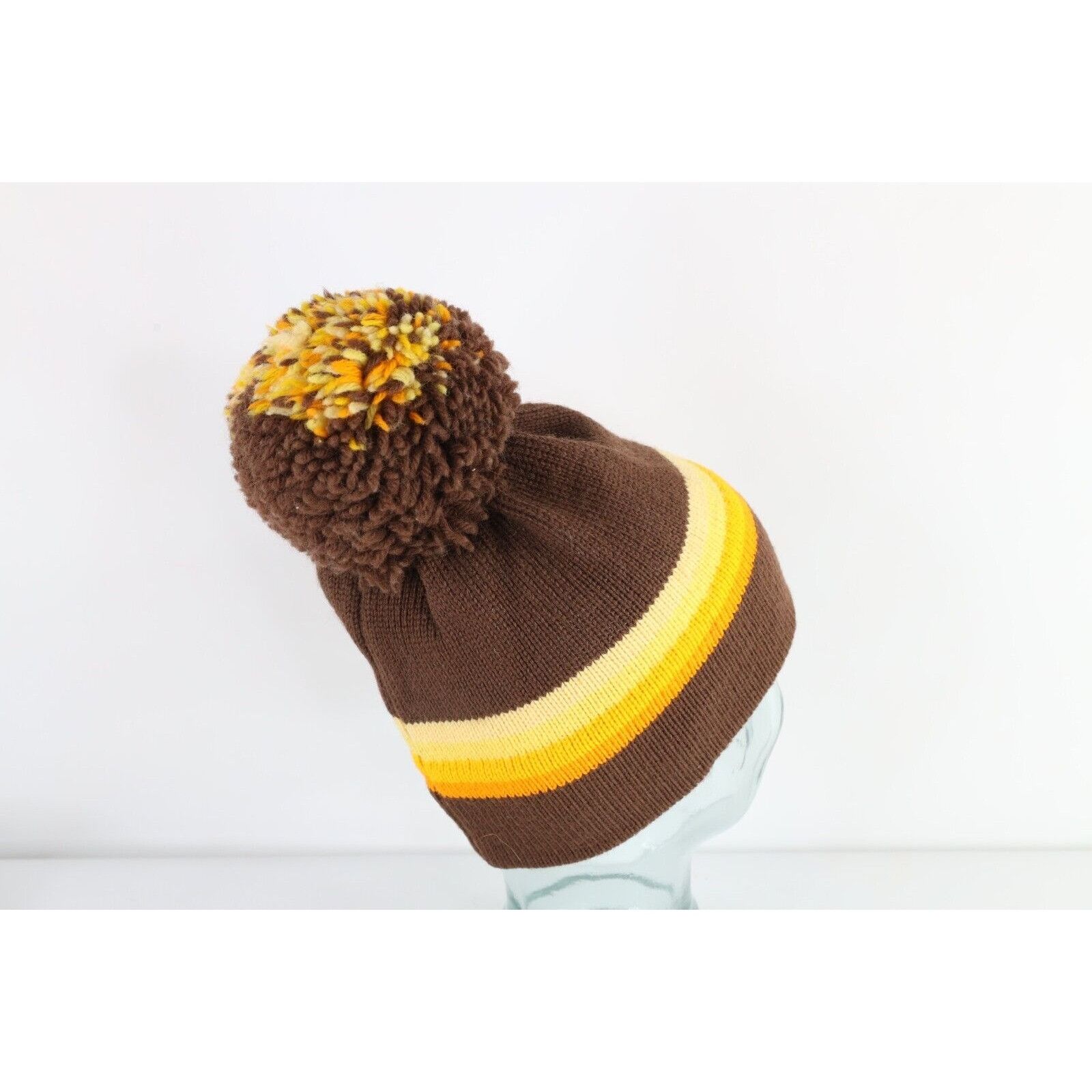 Vintage Vintage 70s Mid Century Modern MCM Striped Wool Knit Hat Size ONE SIZE - 5 Thumbnail