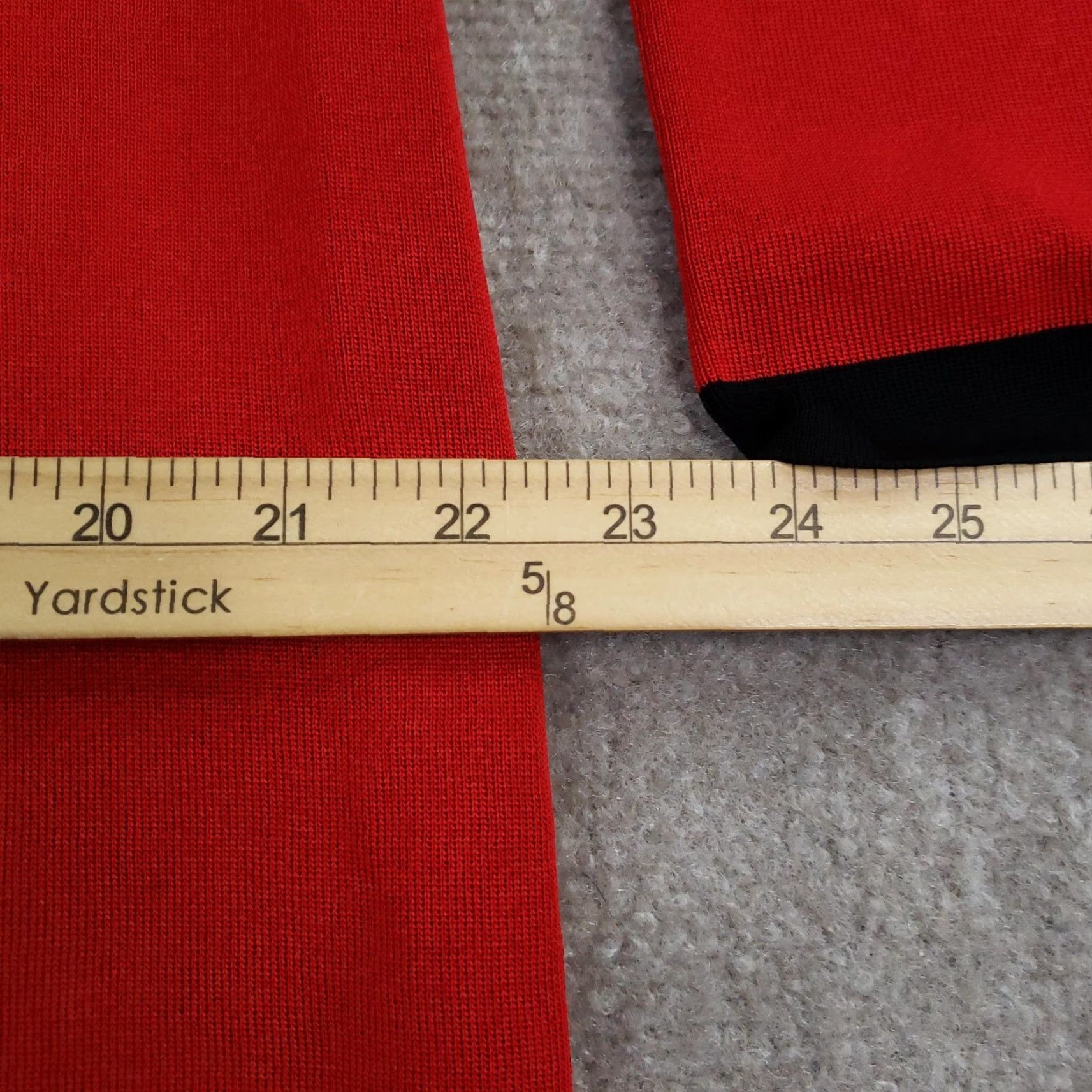 Vintage Misook Sweater Womens Large Red Black Long Open Front Cardigan Jacket Knit Size L / US 10 / IT 46 - 4 Thumbnail