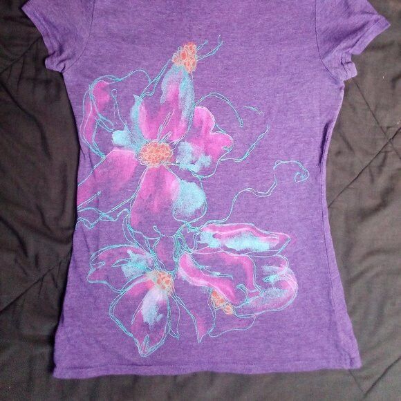 Other Vintage Y2K Roxy Paradise Flowers Surf T-Shirt Size L / US 10 / IT 46 - 7 Thumbnail