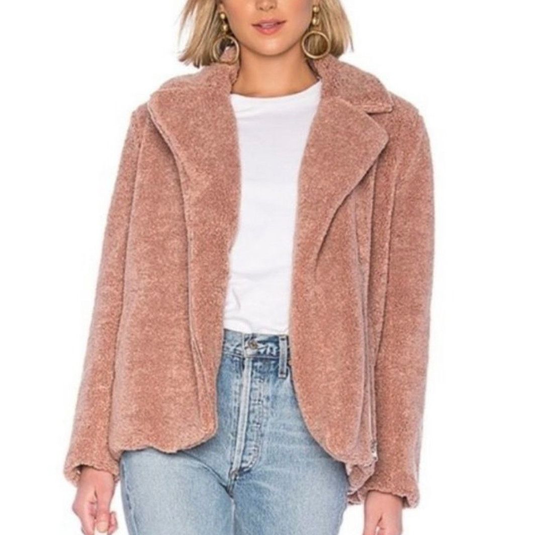REVOLVE Revolve Mink Pink Dusty Rose Pink Sherpa Teddy Jacket Small Size S / US 4 / IT 40 - 7 Thumbnail