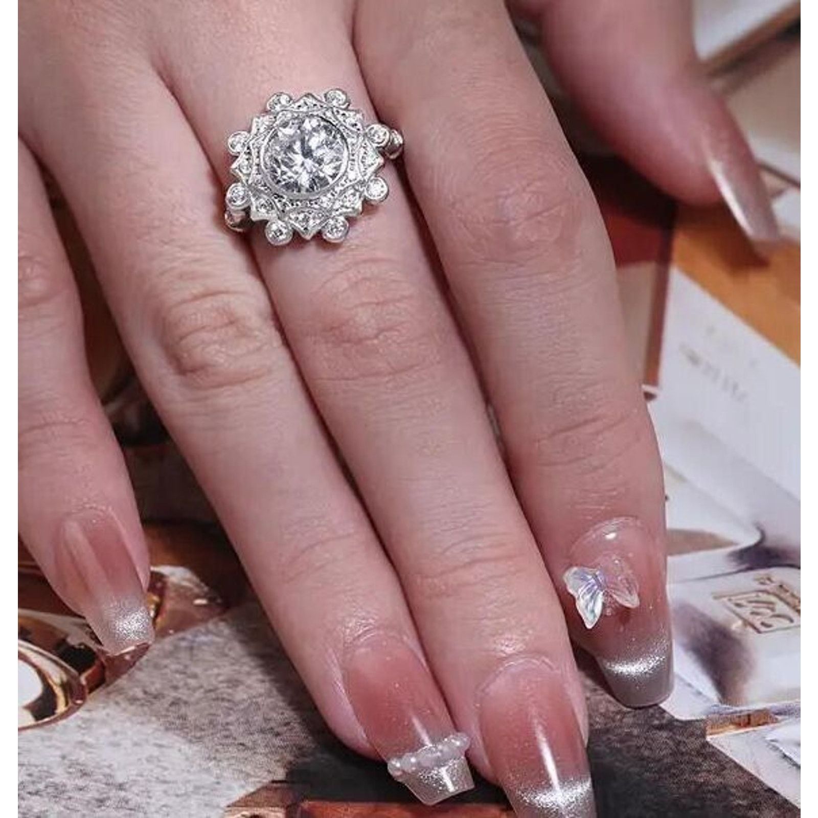 Other 2ct Moissanite Ring 925 Sterling Silver Certificate Box Sz 7 Size ONE SIZE - 5 Thumbnail
