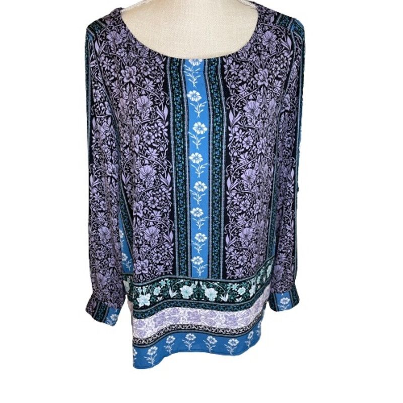Loft LOFT Floral Pullover Tunic Blouse Top Size S / US 4 / IT 40 - 1 Thumbnail