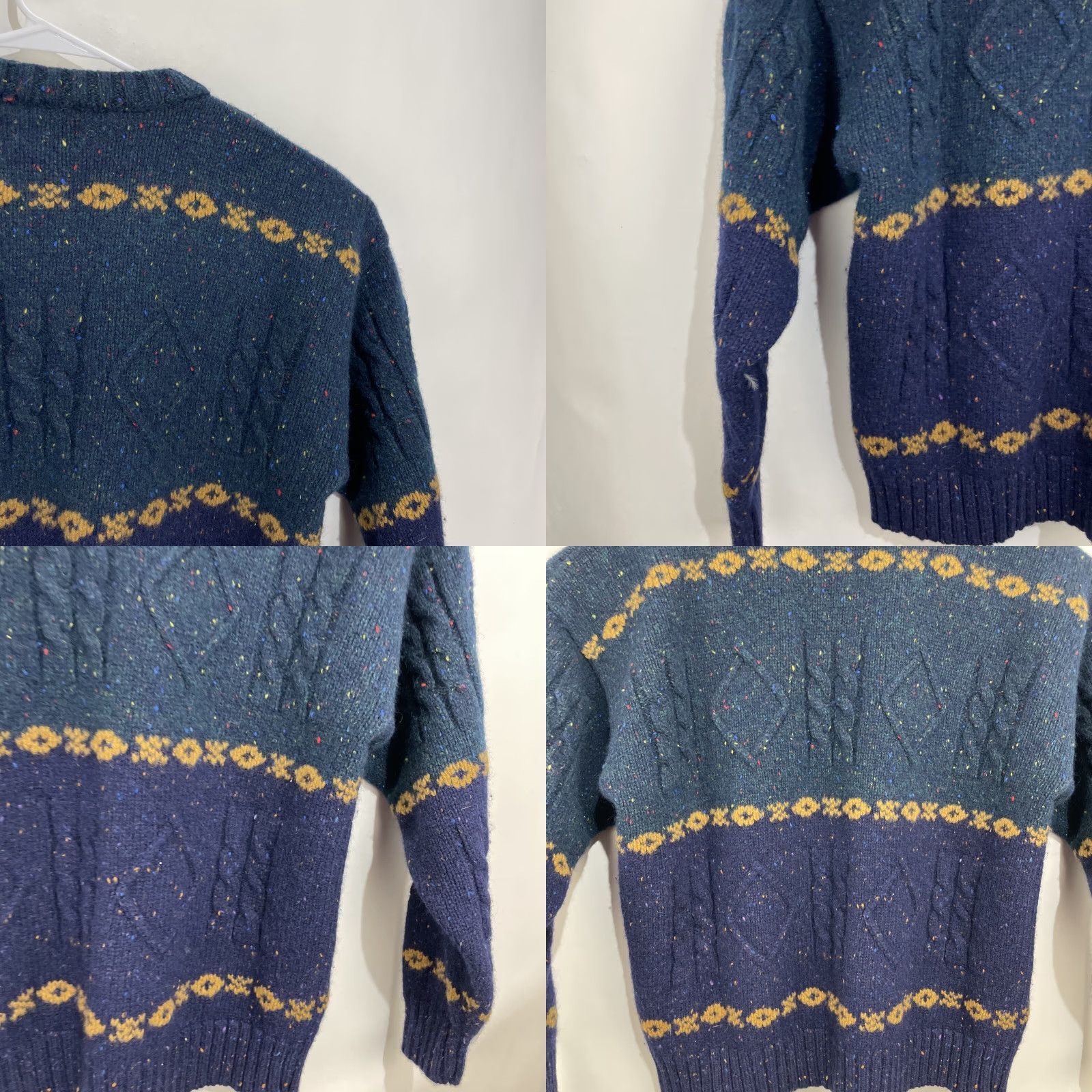 Eddie Bauer VINTAGE Eddie Bauer Sweater Men XL Crew Neck Knit Wool Striped Blue Green Winter Casual Holiday 90s Mens Pullover Size US XL / EU 56 / 4 - 9 Thumbnail