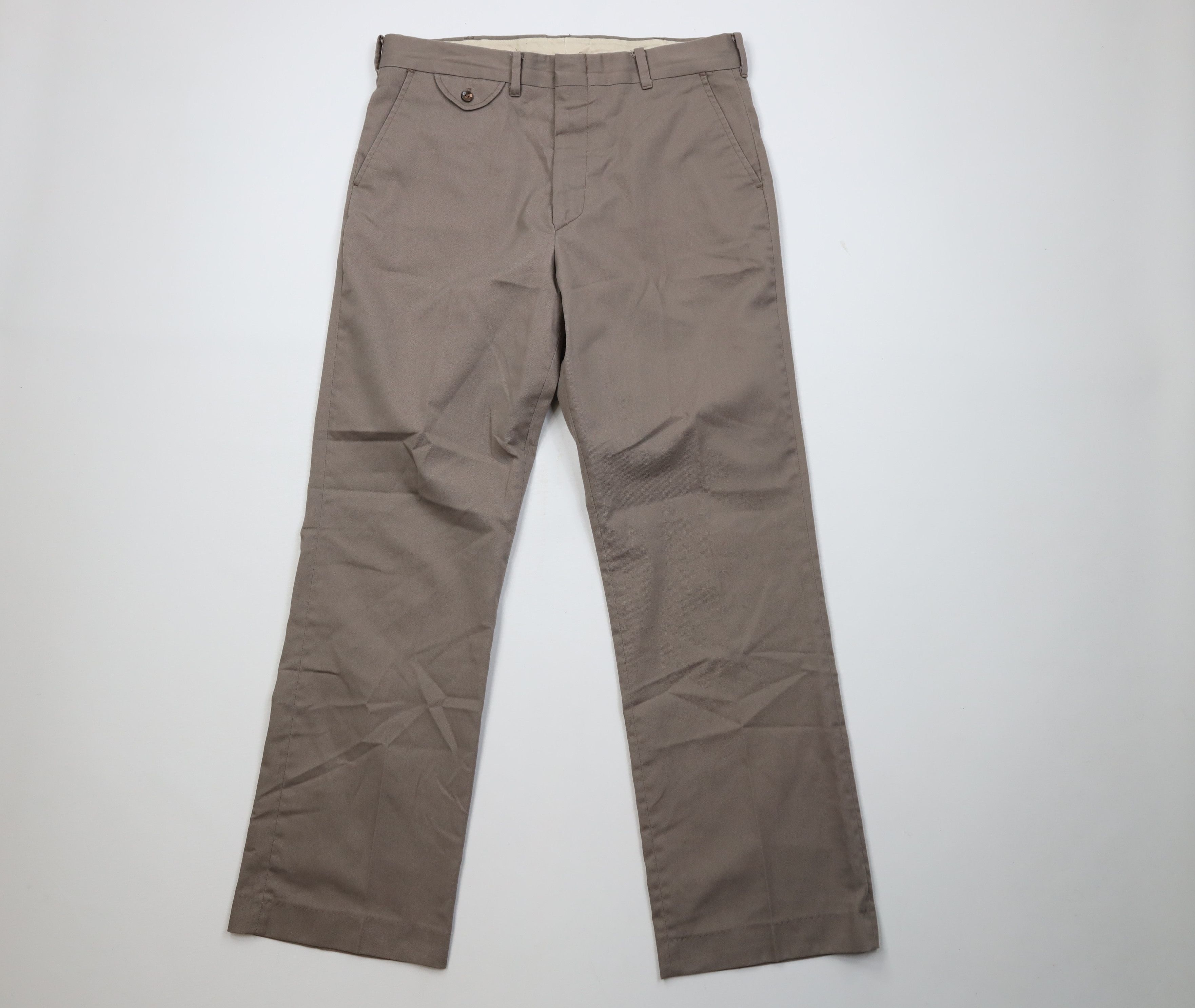 Vintage Vintage 70s Streetwear Blend Wide Leg Chino Pants USA Size US 34 / EU 50 - 1 Thumbnail