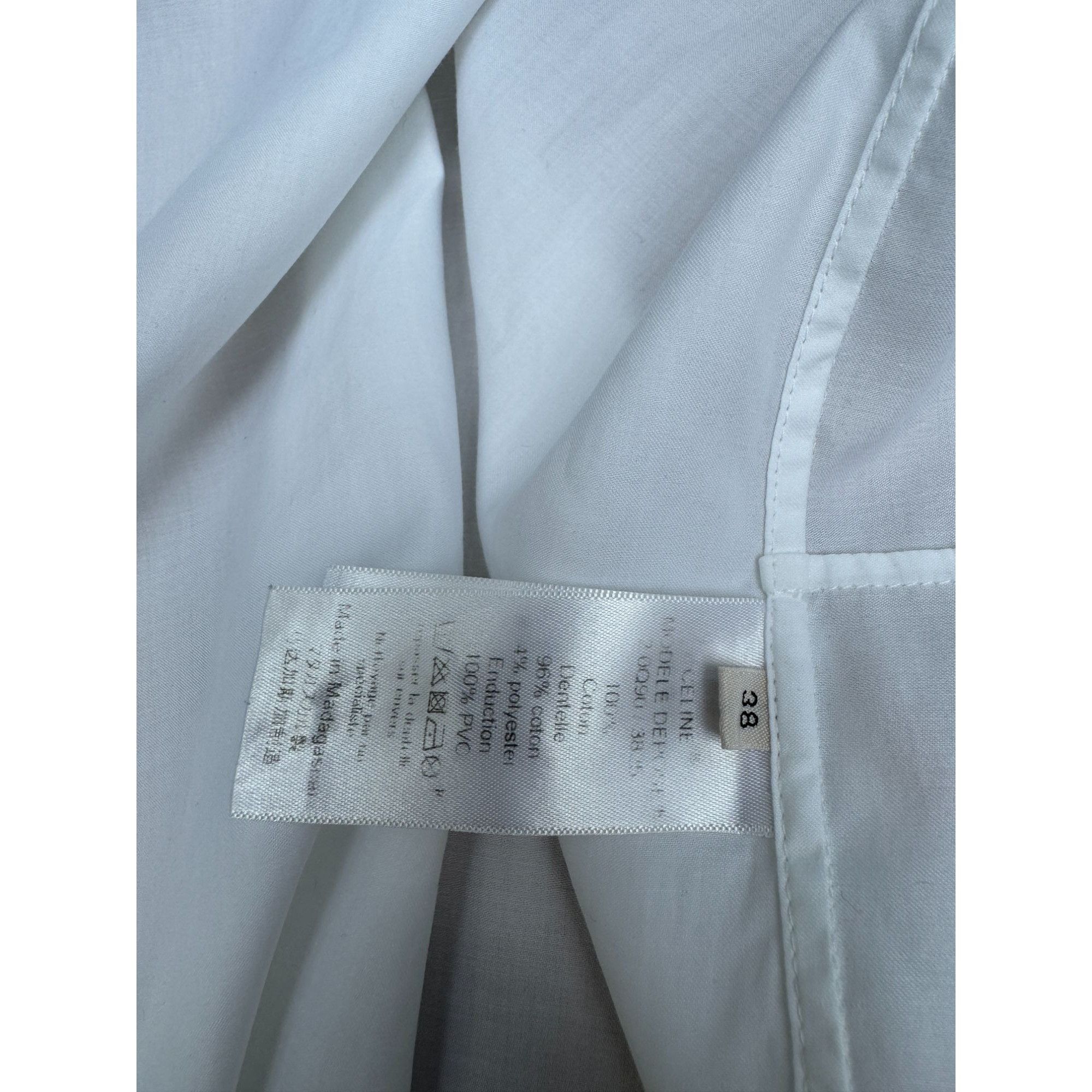 Celine Phoebe Philo White Cotton Shirt Size S / US 4 / IT 40 - 7 Thumbnail