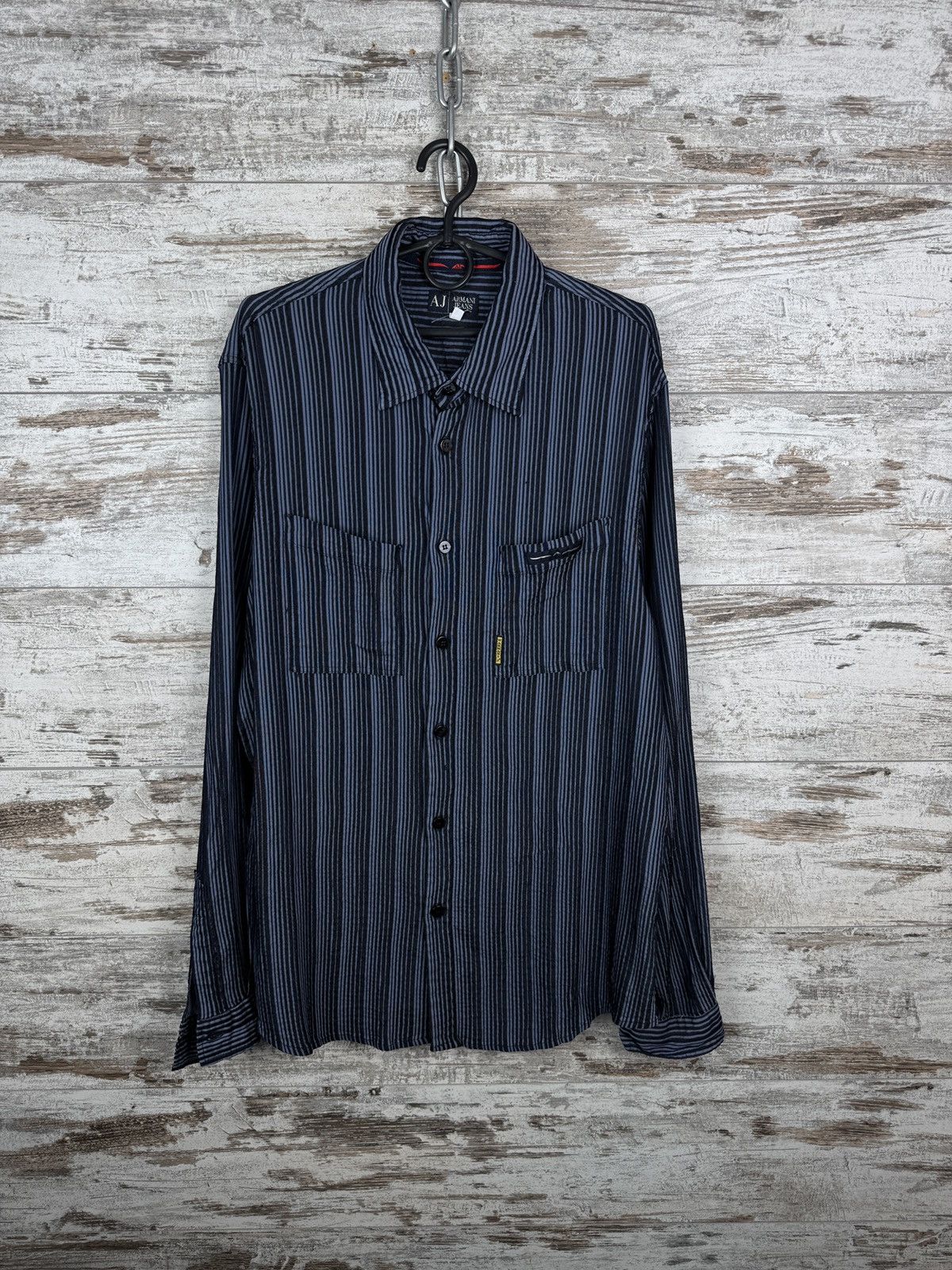 Armani Mens Vintage Armani jeans shirts button up luxury rare Size US XL / EU 56 / 4 - 2 Thumbnail