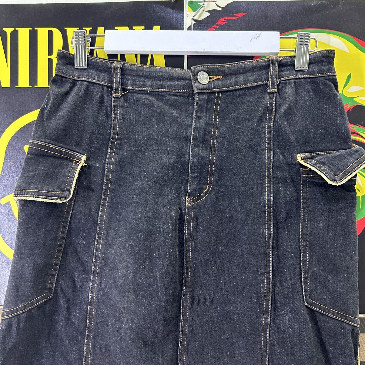 Vintage Vintage Sugarless Gal Maxi Denim Skirt Size 29" - 2 Thumbnail
