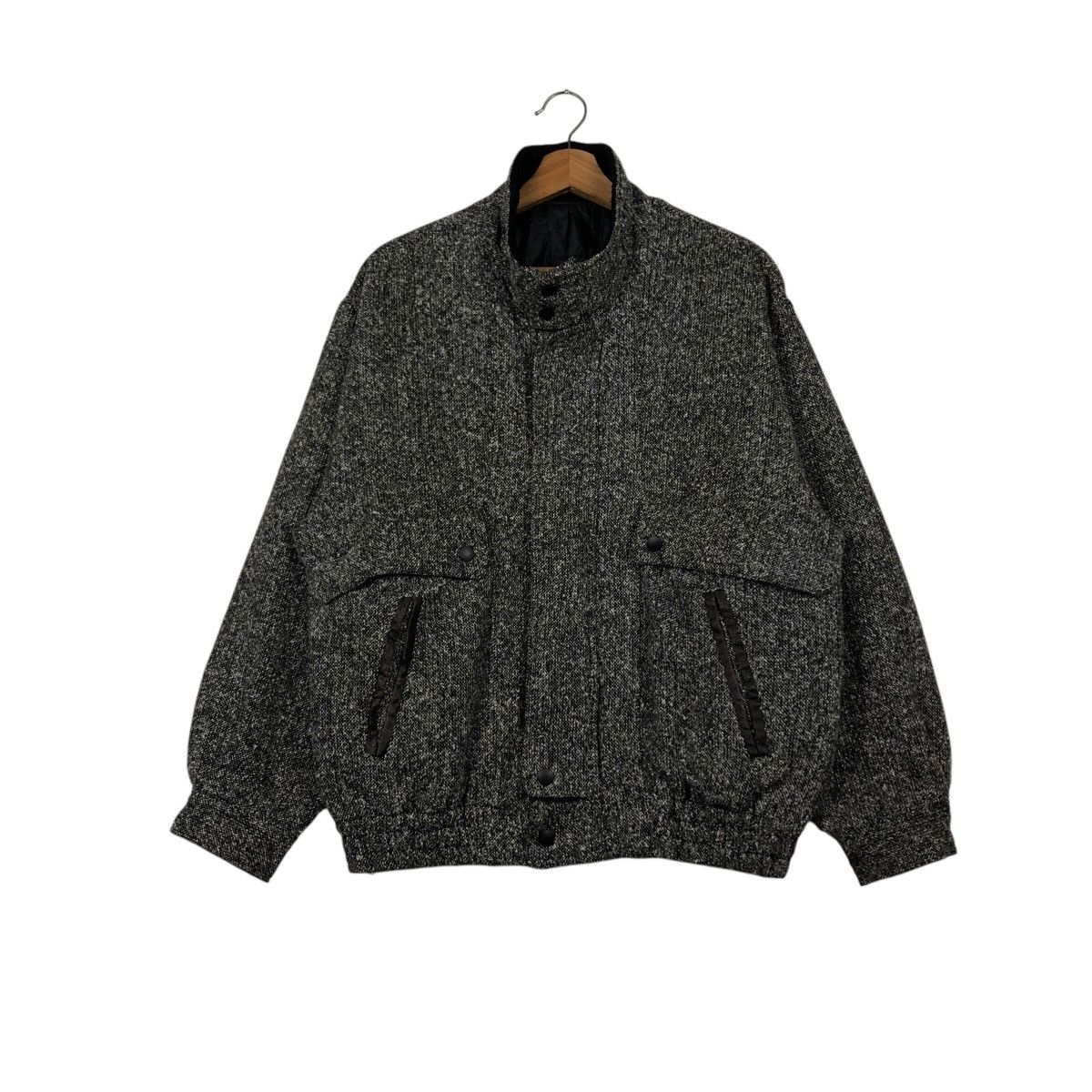 Japanese Brand Vintage Chunky Tweed Flight Jacket Rugged Workwear Aesthetic Size US M / EU 48-50 / 2 - 2 Thumbnail