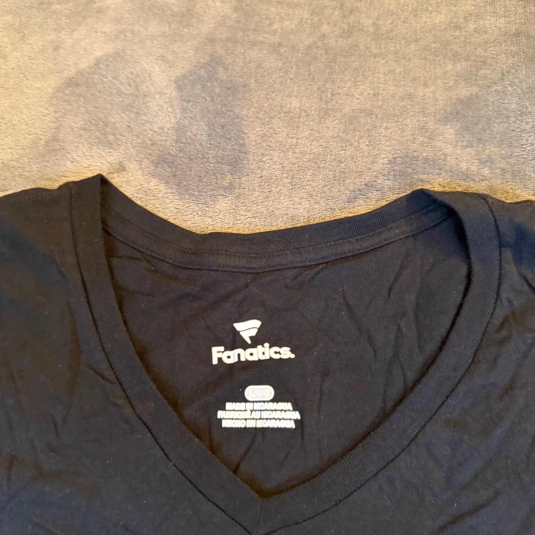 Vintage Fanatics Detroit Lions V Neck T Shirt Black Blue NFL Football Womens Large Size L / US 10 / IT 46 - 2 Thumbnail