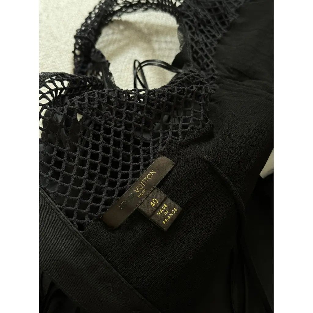 Louis Vuitton Louis Vuitton Black Silk Pleated Cocktail Mini Dress FR40 Size M / US 6-8 / IT 42-44 - 6 Thumbnail