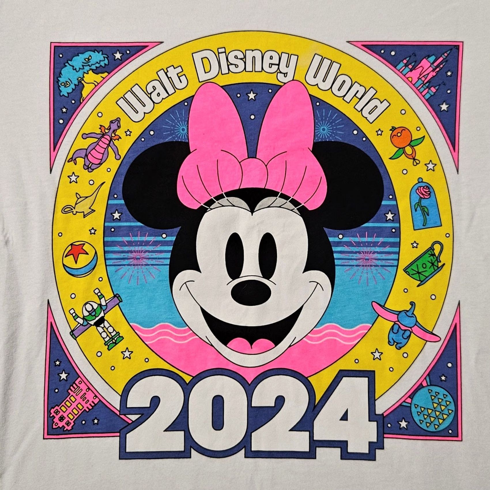 Disney Disney T Shirt Womens Large White Minnie Mouse 2024 Short Sleeve Size L / US 10 / IT 46 - 2 Thumbnail