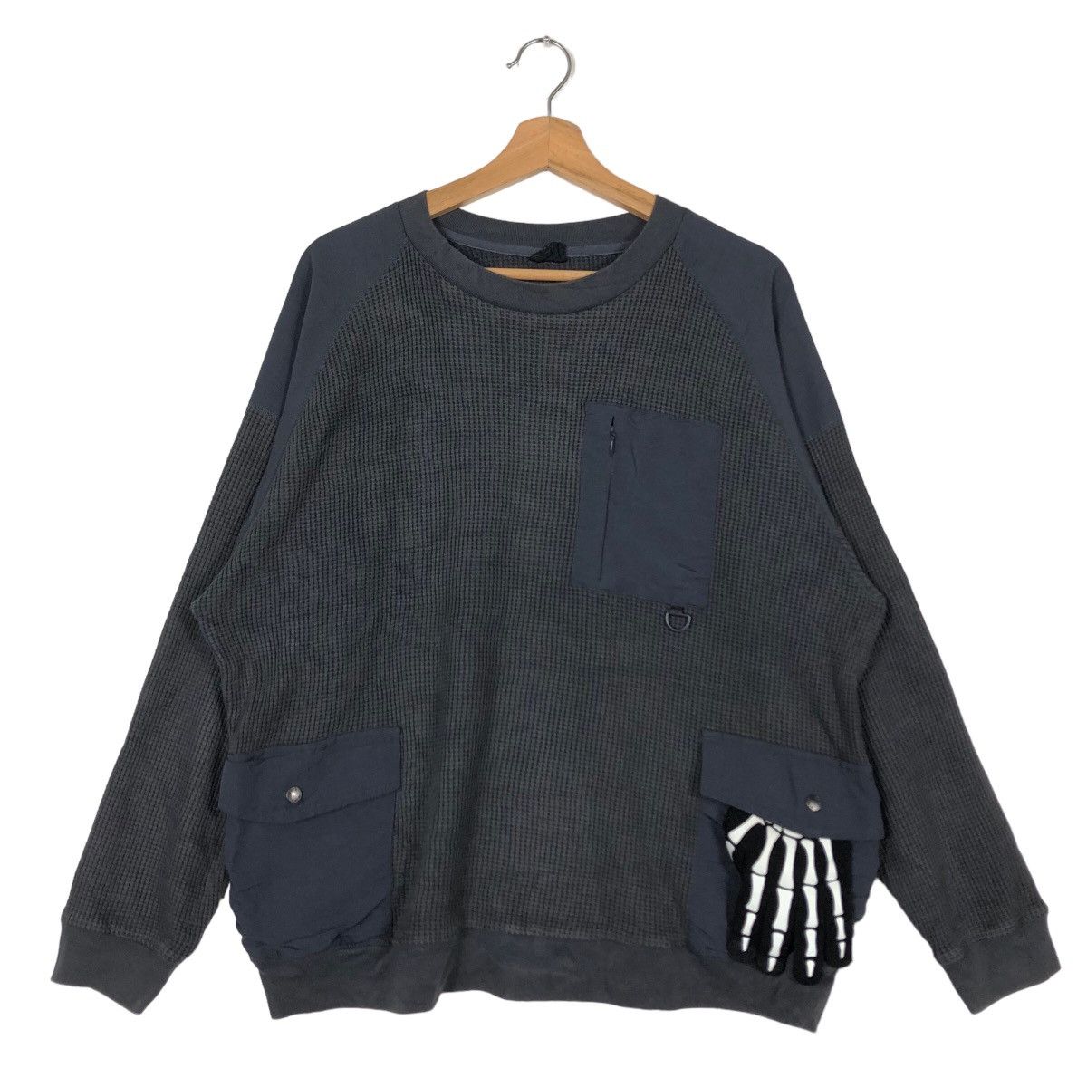 Japanese Brand 🔥90s Issey Miyake Style Design Utility Sweatshirt WMB Japan Size US L / EU 52-54 / 3 - 2 Thumbnail