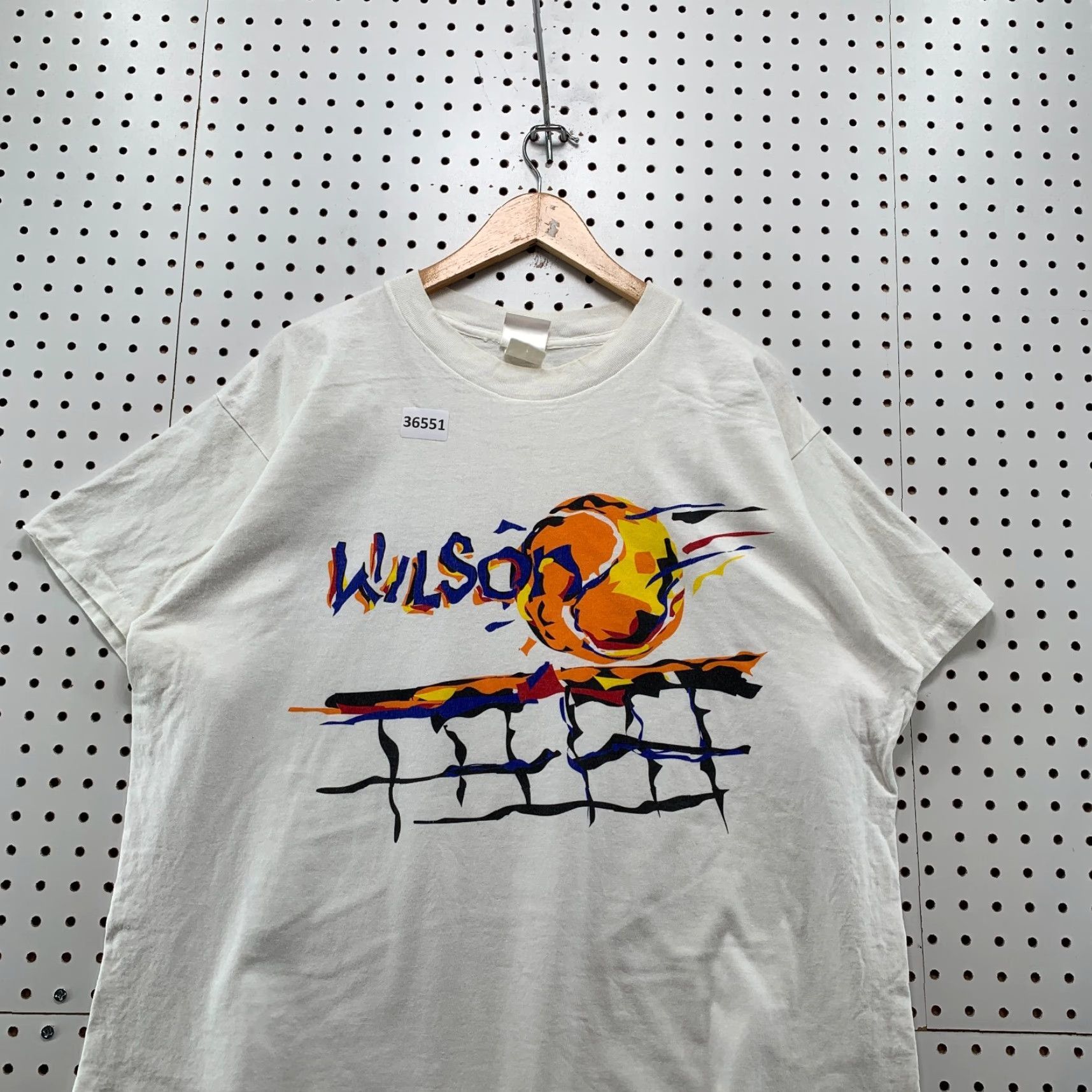 Wilson VINTAGE 90s Wilson Volleyball T-Shirt Mens XL White Graphic Print Single Stitch USA Sports Size US XL / EU 56 / 4 - 2 Thumbnail