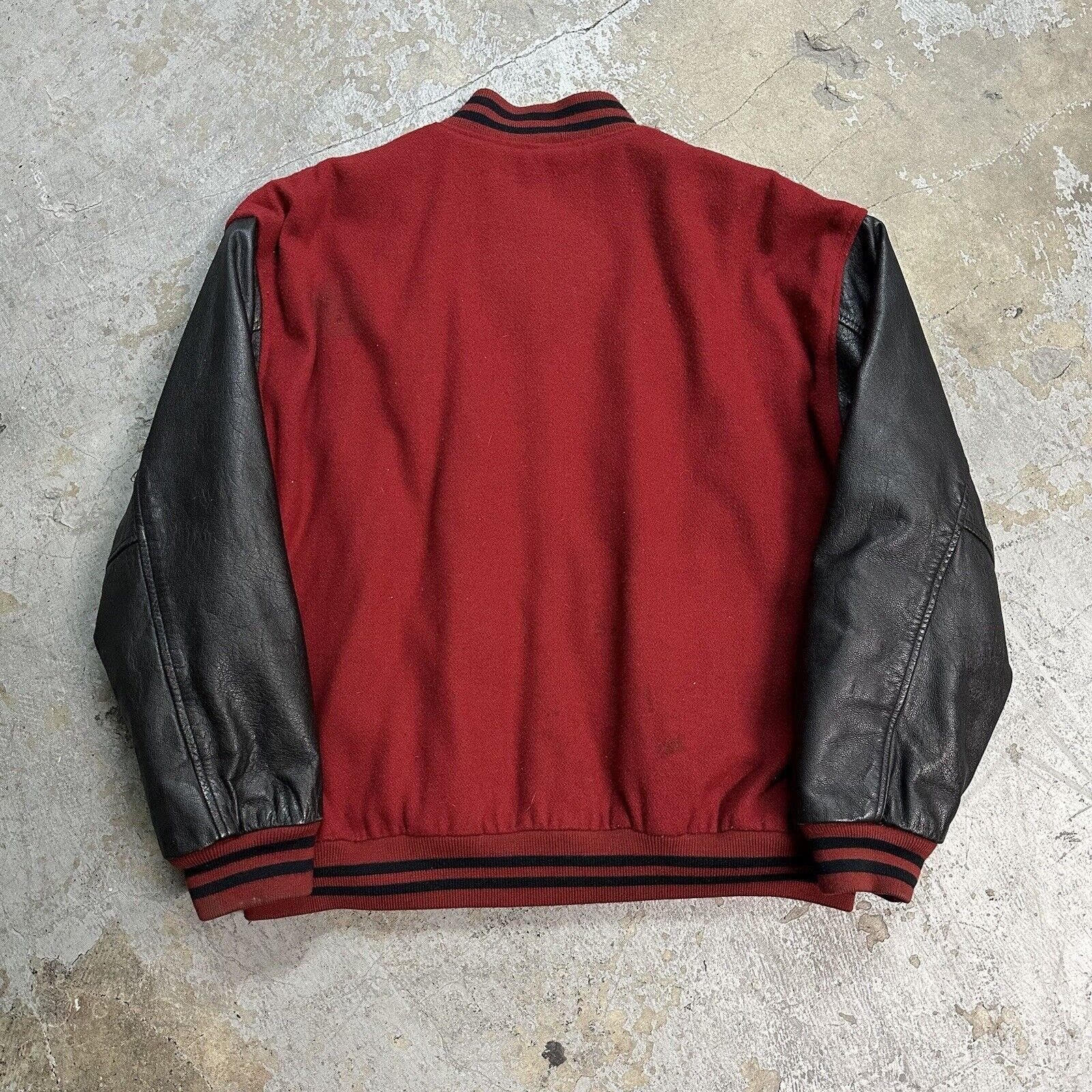 Guess × Vintage Vintage Guess Jeans Wool Leather Letterman Varsity Jacket XL Size US XL / EU 56 / 4 - 4 Thumbnail