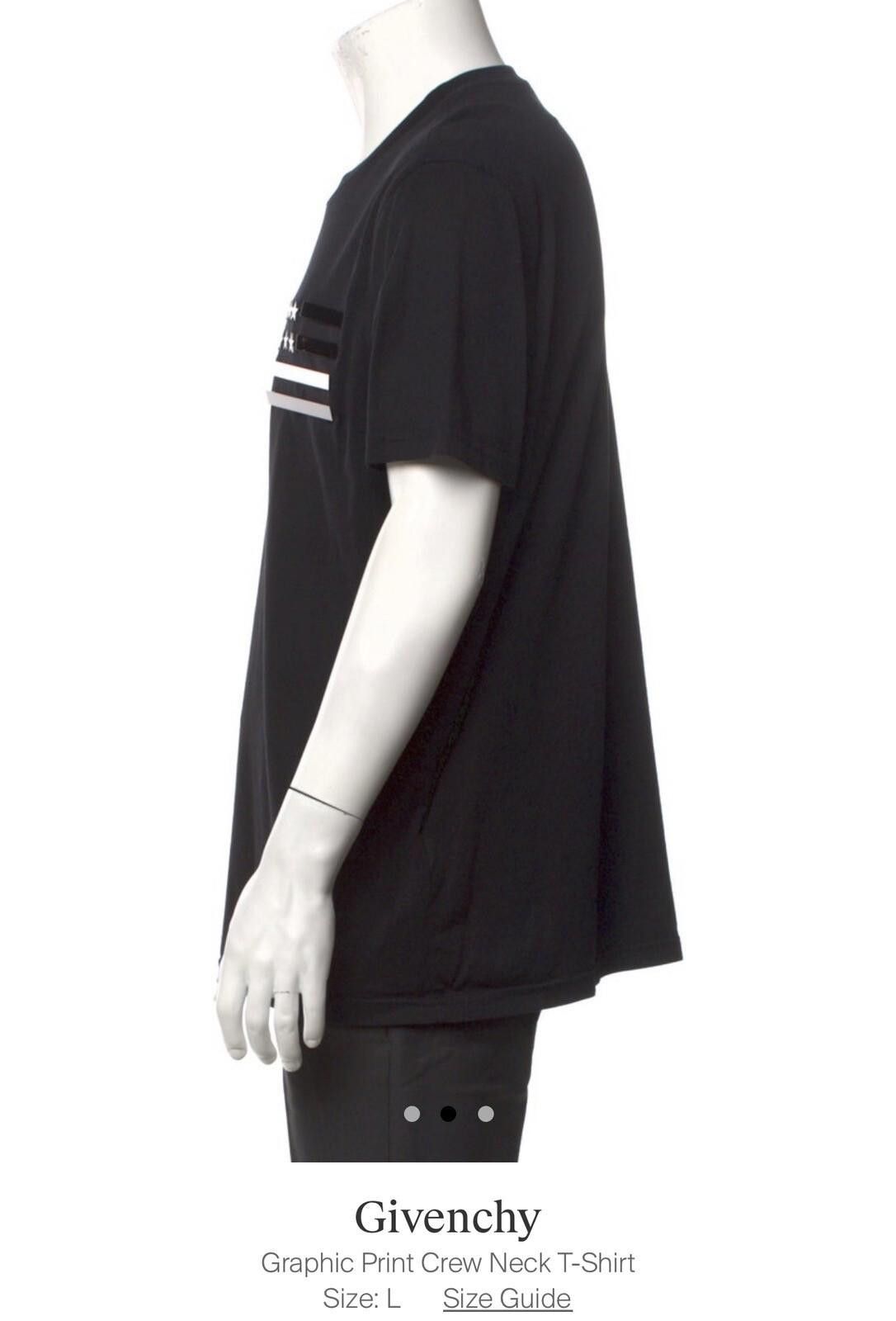 Givenchy Givenchy Sz L Large Black Tee Metal Flag Embellishment Size US L / EU 52-54 / 3 - 2 Thumbnail
