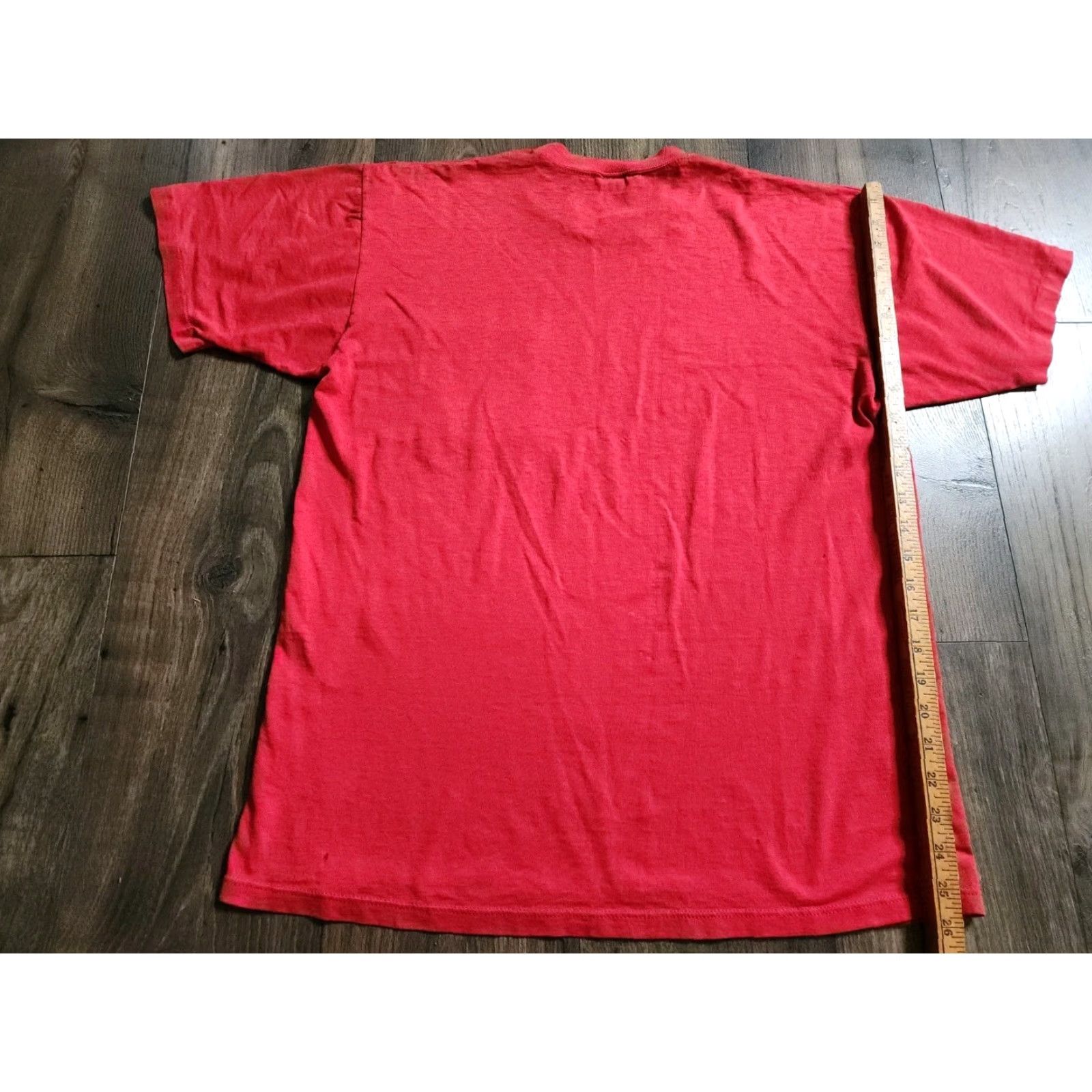 Jerzees VINTAGE Jerzees T-Shirt Mens L Red Single Stitch Cotton Blend Crew Neck Pocket USA Thrashed Deeply worn Size US L / EU 52-54 / 3 - 2 Thumbnail