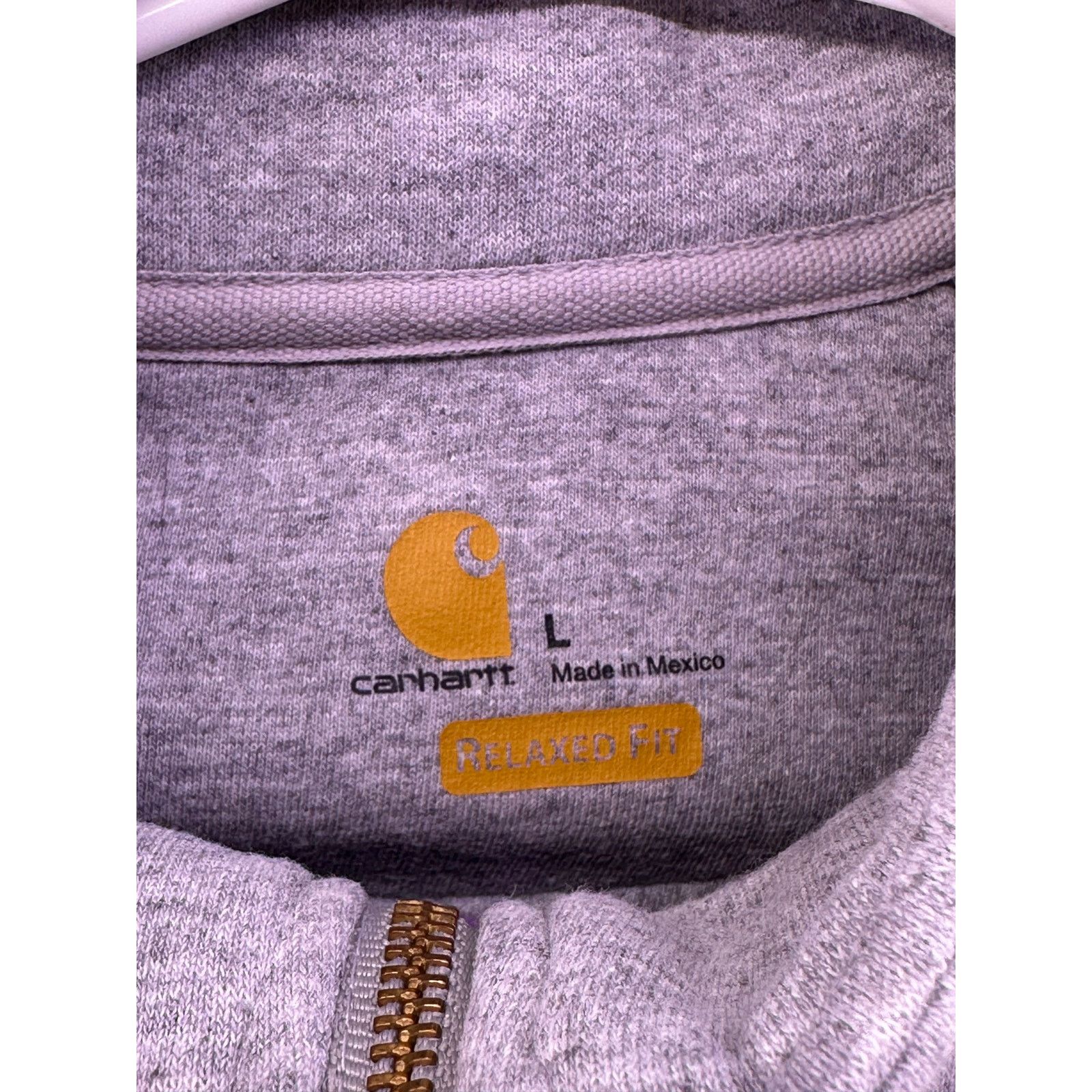 Carhartt Carhartt Gray 1/4 Zipper Thick Crewneck Sweater Size Large Size US L / EU 52-54 / 3 - 8 Thumbnail