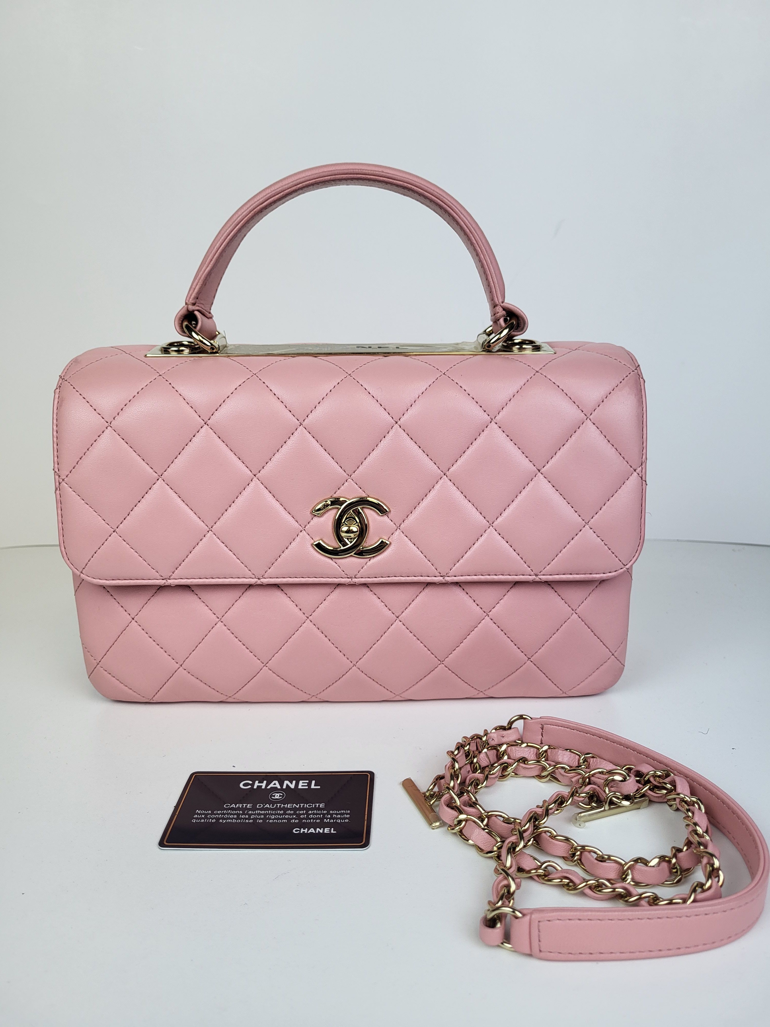 Chanel Chanel Lambskin Medium Trendy CC Flap Dual Handle Bag Pink Size ONE SIZE - 9 Thumbnail