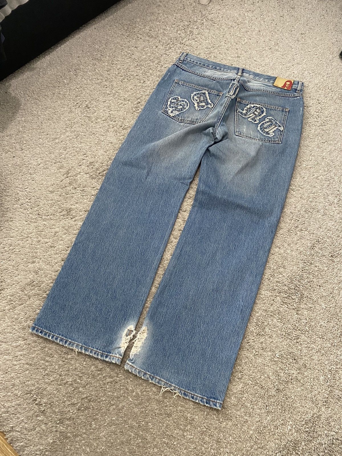 Allsaints × Vintage AllSaints Denim Jeans 36/32 opium Jesus pants flared y2k Size US 36 / EU 52 - 7 Thumbnail