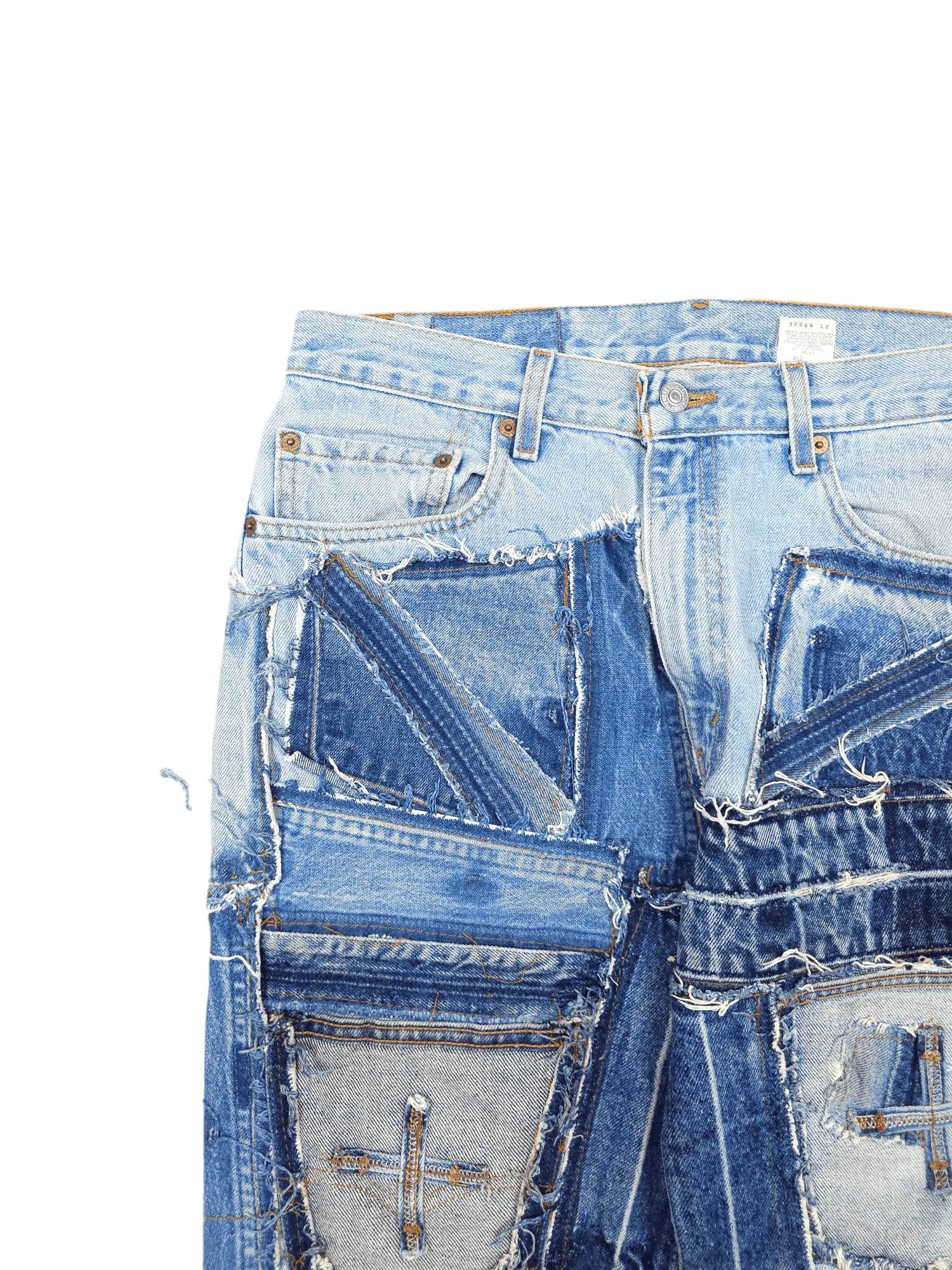 Japanese Brand × Levi's × Vintage 💎 34/32 Vintage Levi’s 505 Custom Patchwork Denim Jeans Size US 34 / EU 50 - 4 Thumbnail