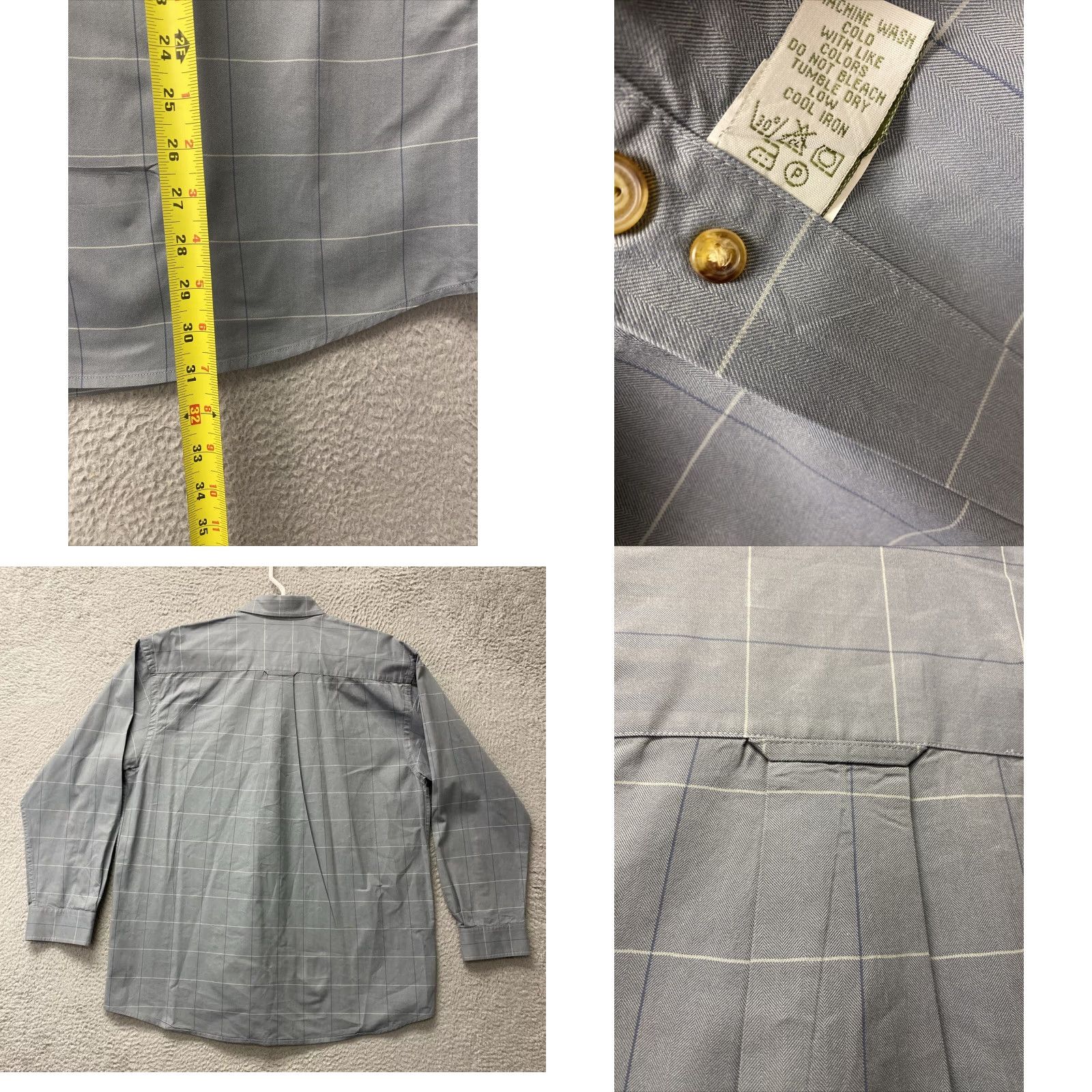 Orvis ORVIS Work Long Sleeve Button-Up Shirt Gray Check Plaid Adult Large Wrinkle Free Mens Size US L / EU 52-54 / 3 - 8 Thumbnail