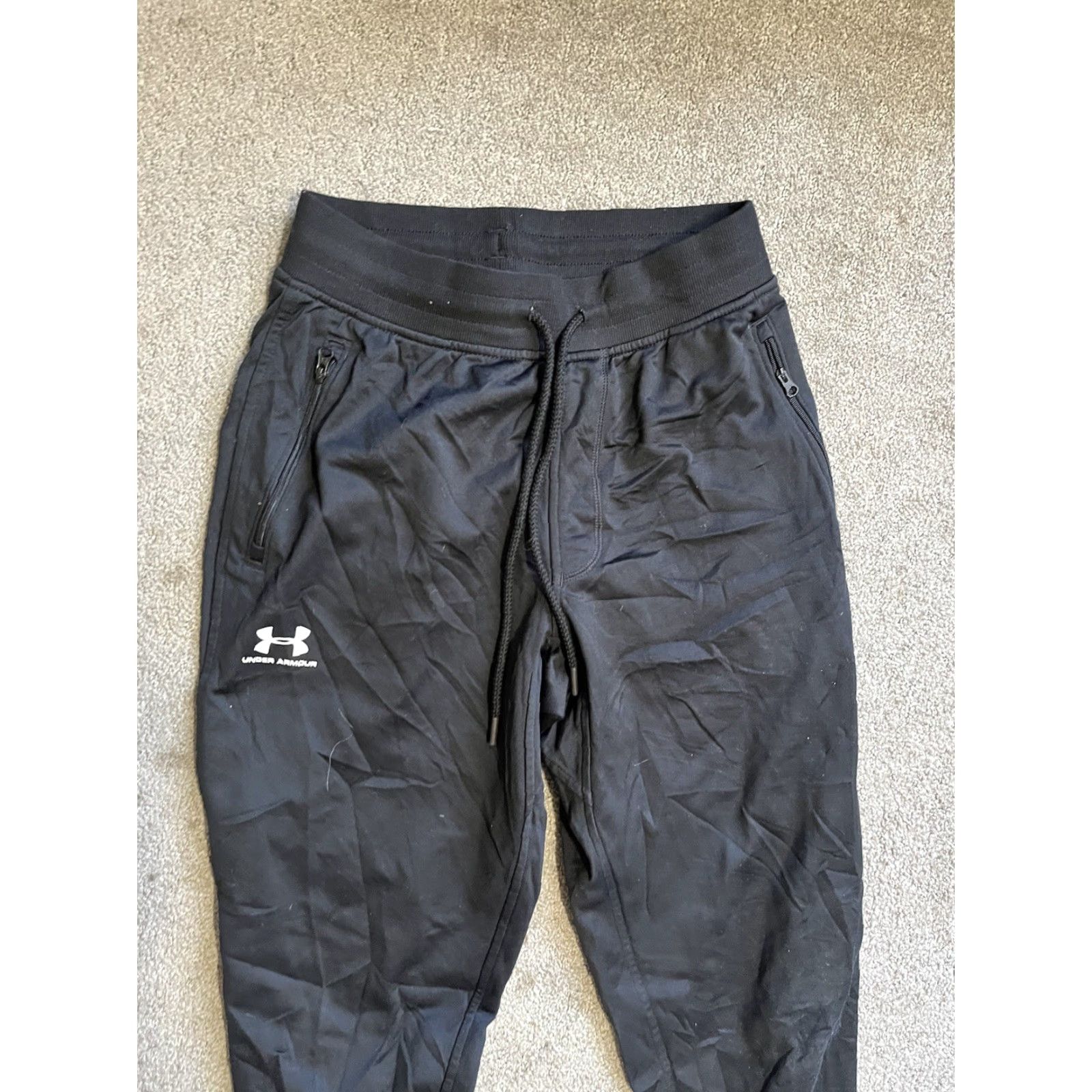 Under Armour Under Armour Men's Size Small Black Loose Jogger Sweatpants Polyester Solid Size US 29 - 2 Thumbnail