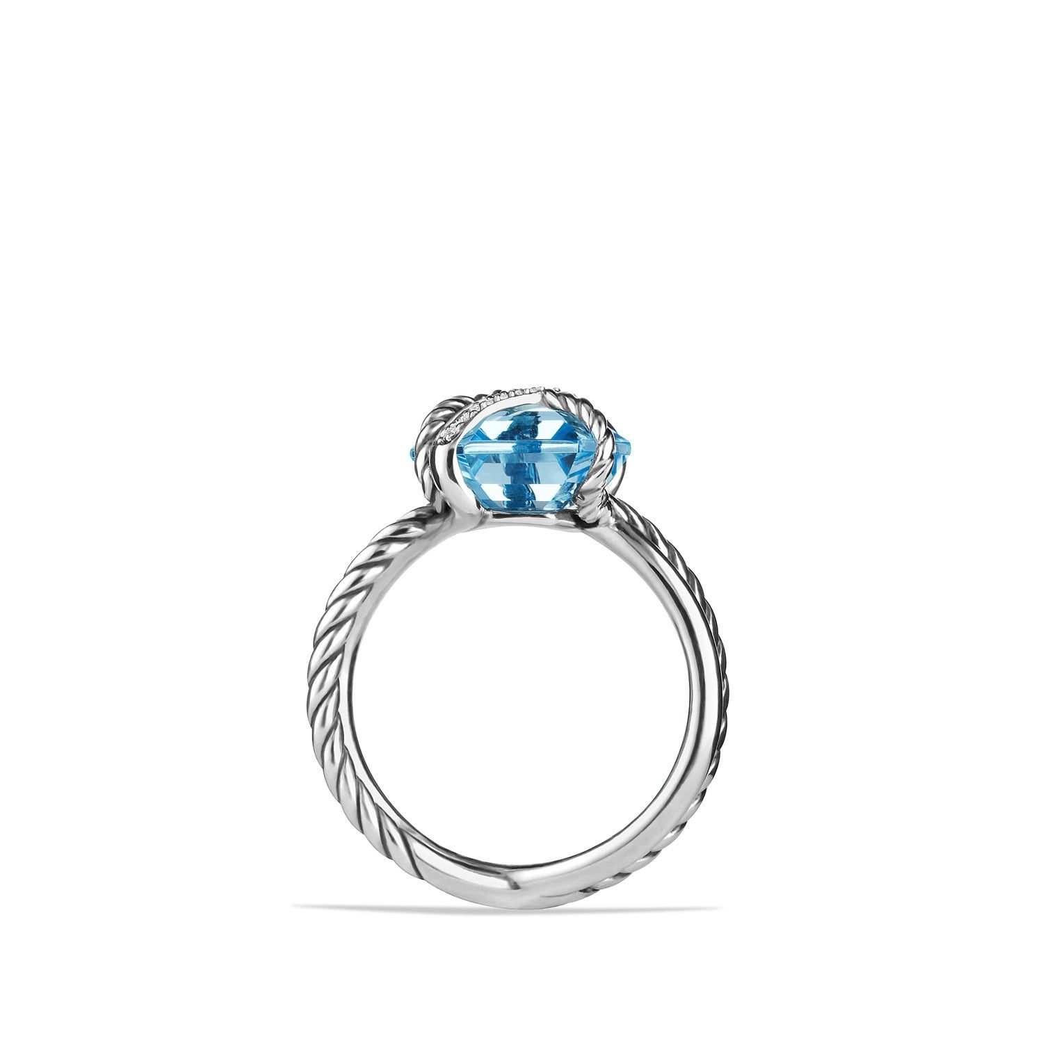 David Yurman o1w1db10325 Cable Wrap Ring Sterling Silver with Blue Topaz Size ONE SIZE - 5 Thumbnail