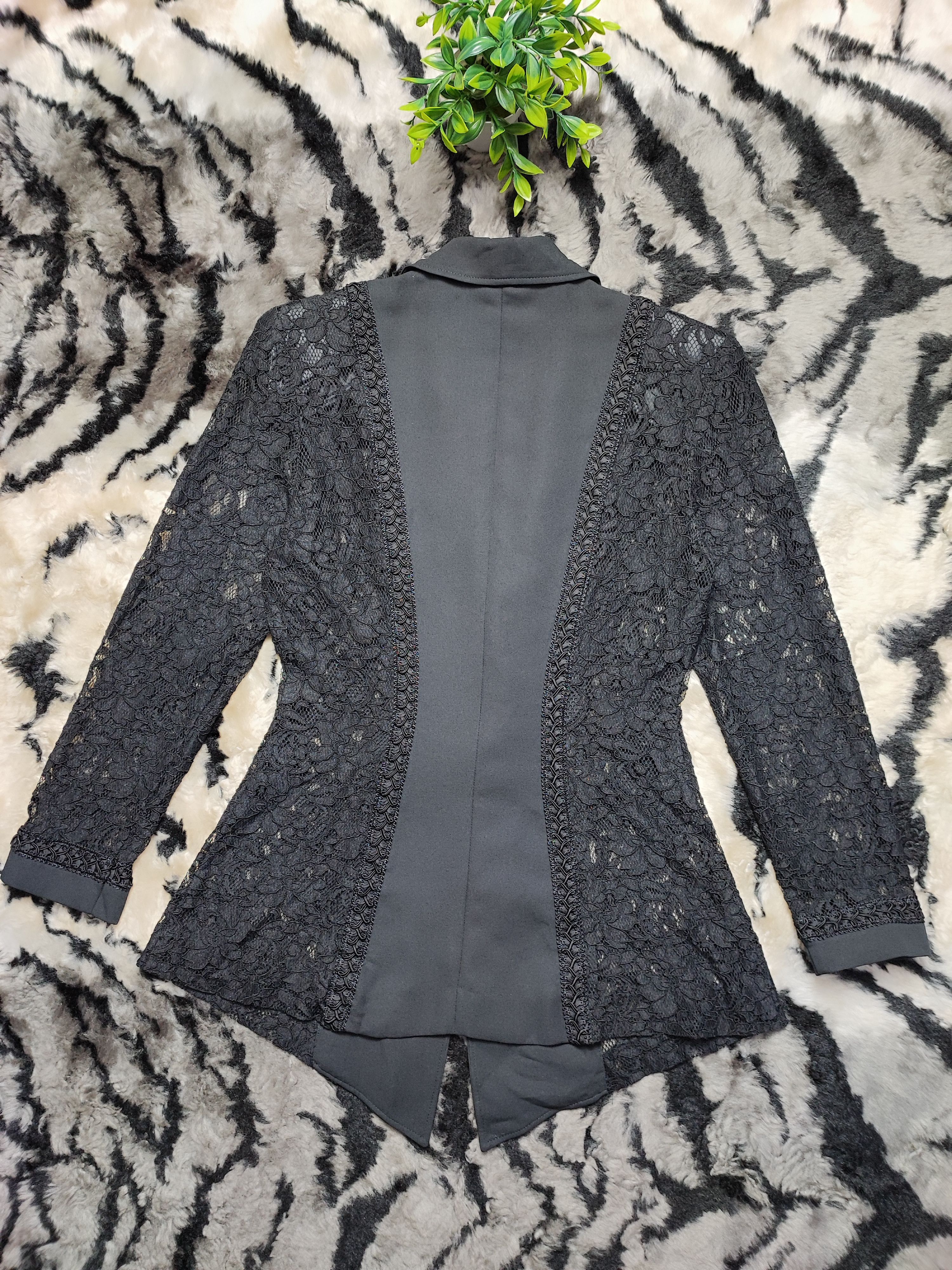 Japanese Brand Vintage Andro Gyne Black Net Blouse Size S / US 4 / IT 40 - 11 Thumbnail