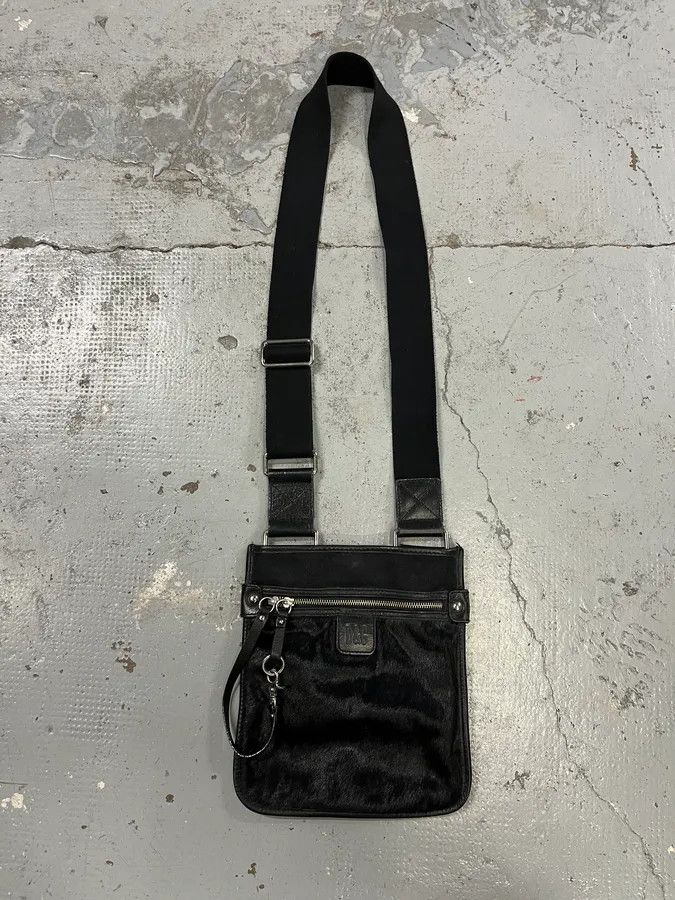 2000s Dolce & Gabbana Pony Hair Black Leather Shoudler Bag