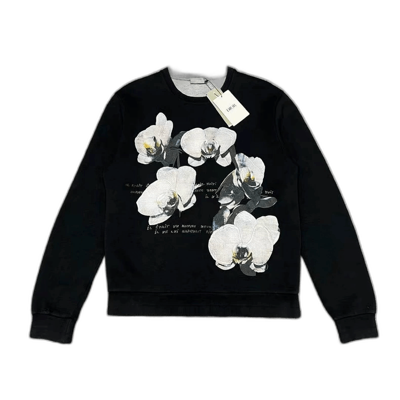 Dior Dior Black Floral Embroidery Sweatshirt M Size Size M / US 6-8 / IT 42-44 - 1 Thumbnail