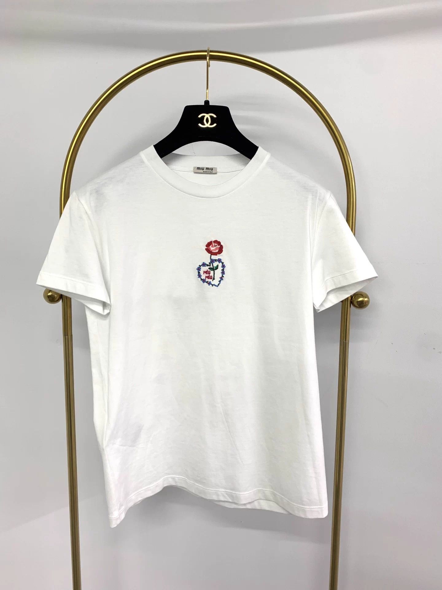 Miu Miu MIU MIU white print short-sleeve T-shirt S new Size S / US 4 / IT 40 - 1 Thumbnail
